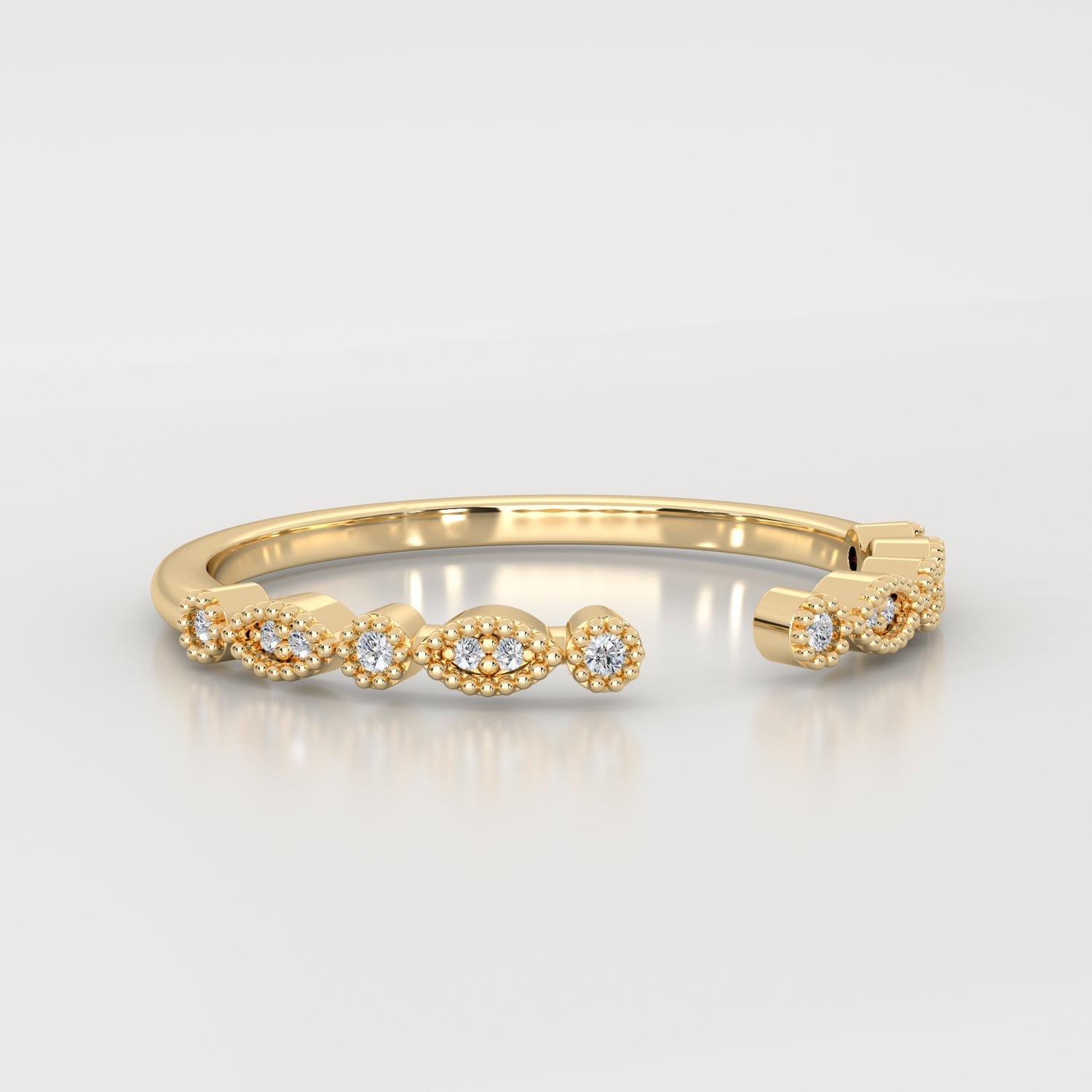 1920s Milgrain Marquise Dot Open Eternity Ring