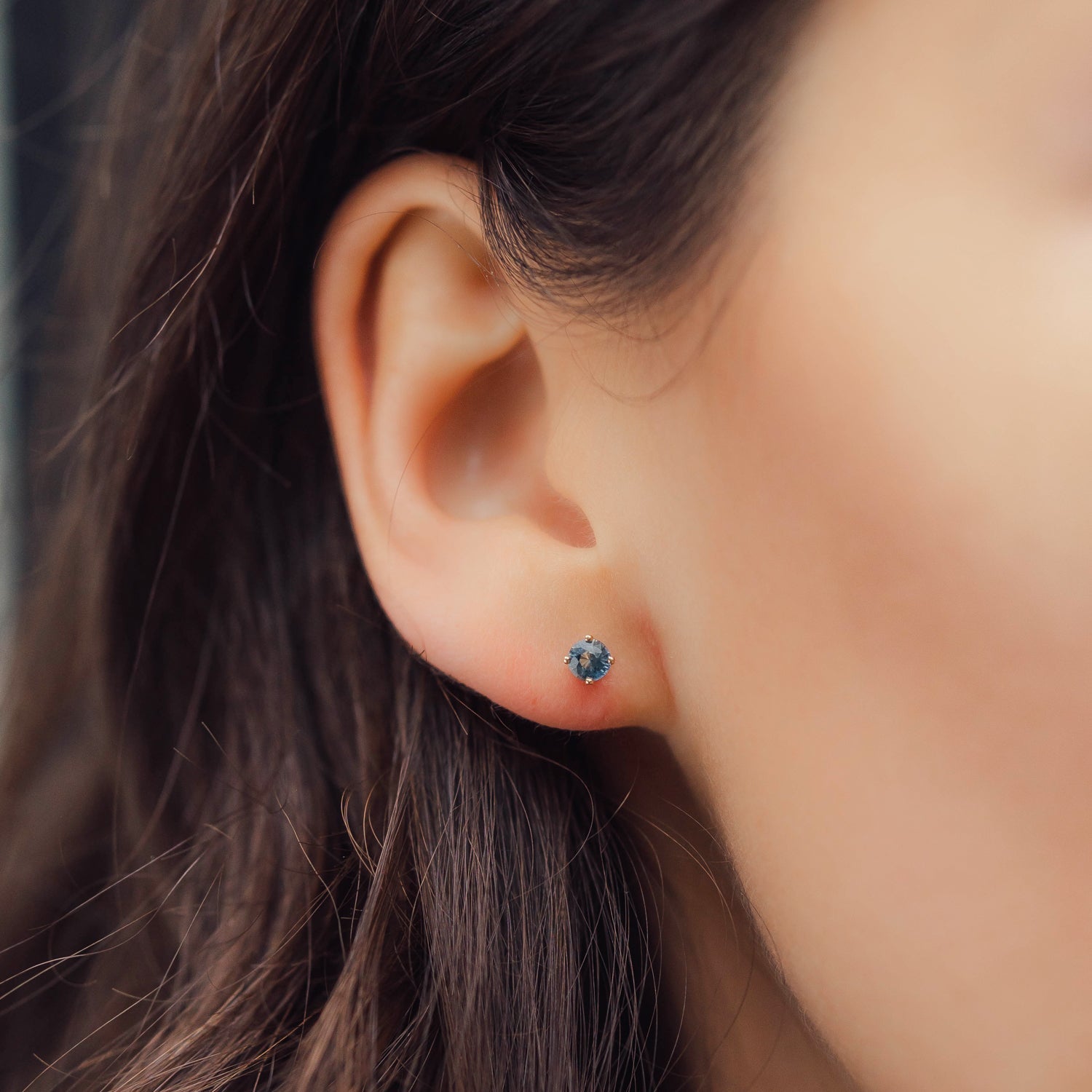 14K solid gold diamond hoop earrings for women with brilliant round-cut diamonds, perfect for luxury everyday wear.