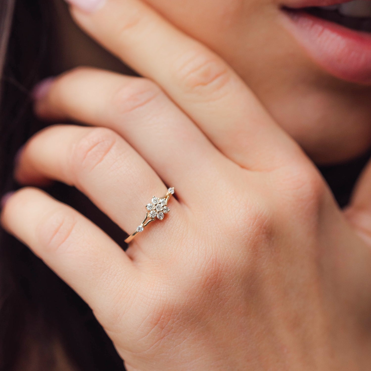 The Flower Natural Diamond Cluster Ring