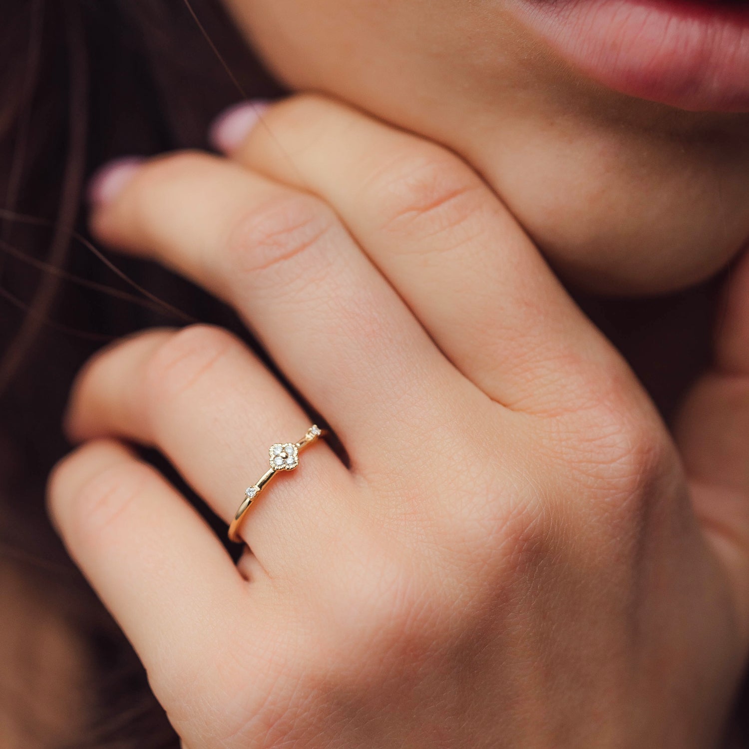 Lucky Clover Diamond Ring