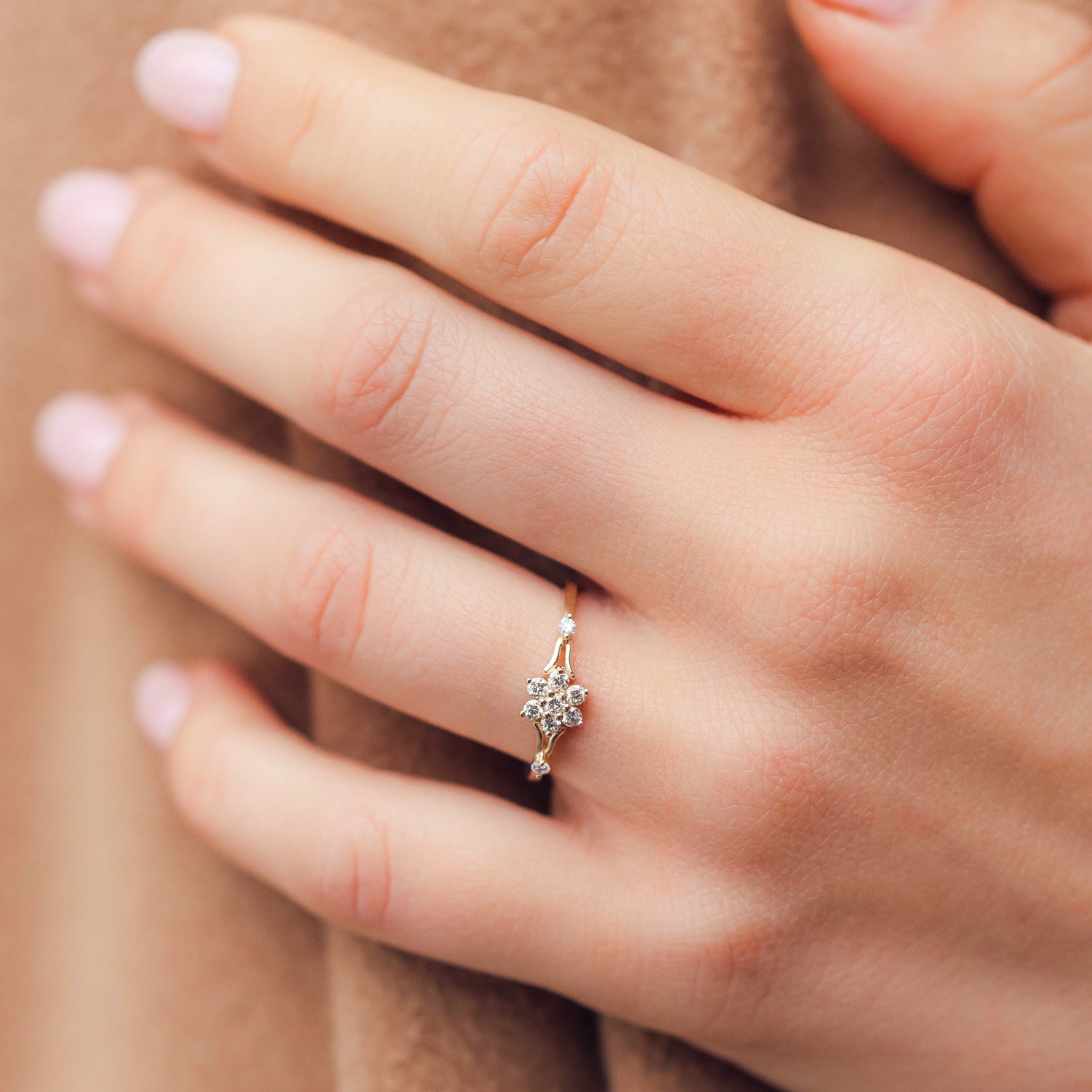 The Flower Natural Diamond Cluster Ring