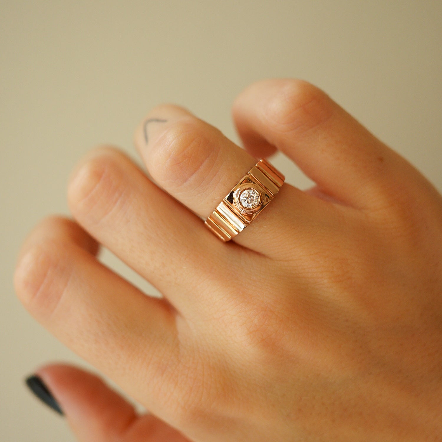 The Quiet Promise Statement Ring, Natural Diamond