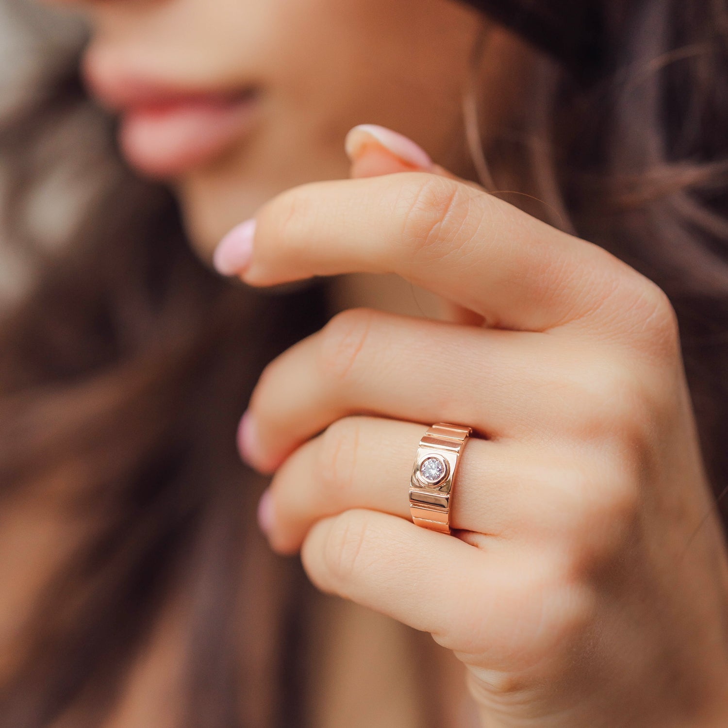 The Quiet Promise Statement Ring, Natural Diamond