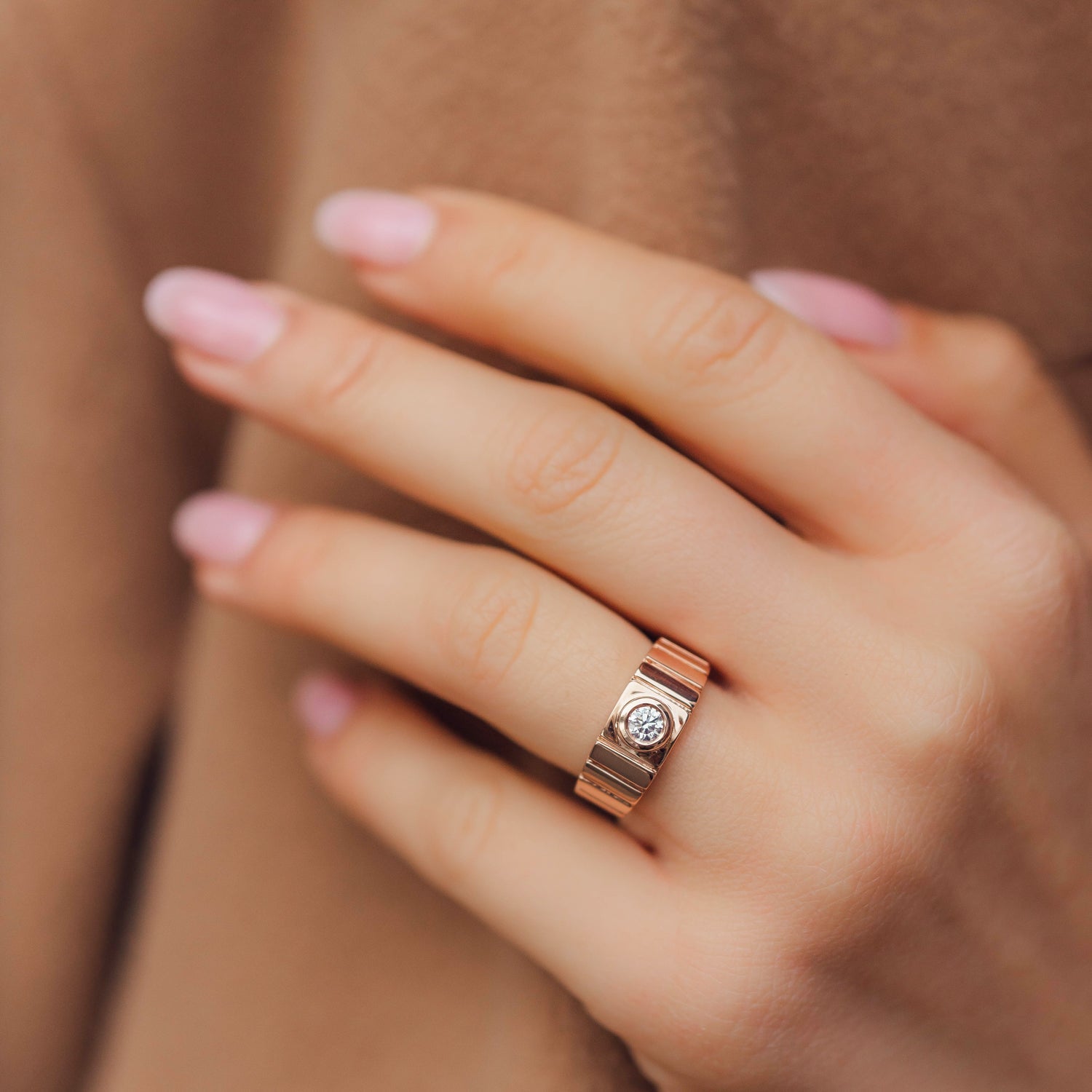 The Quiet Promise Statement Ring, Natural Diamond