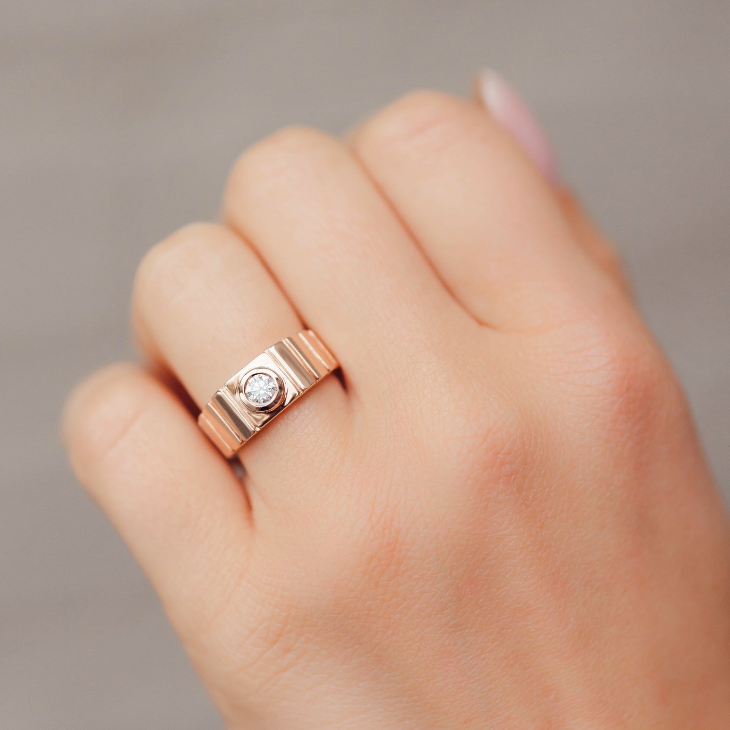 The Quiet Promise Statement Ring, Natural Diamond