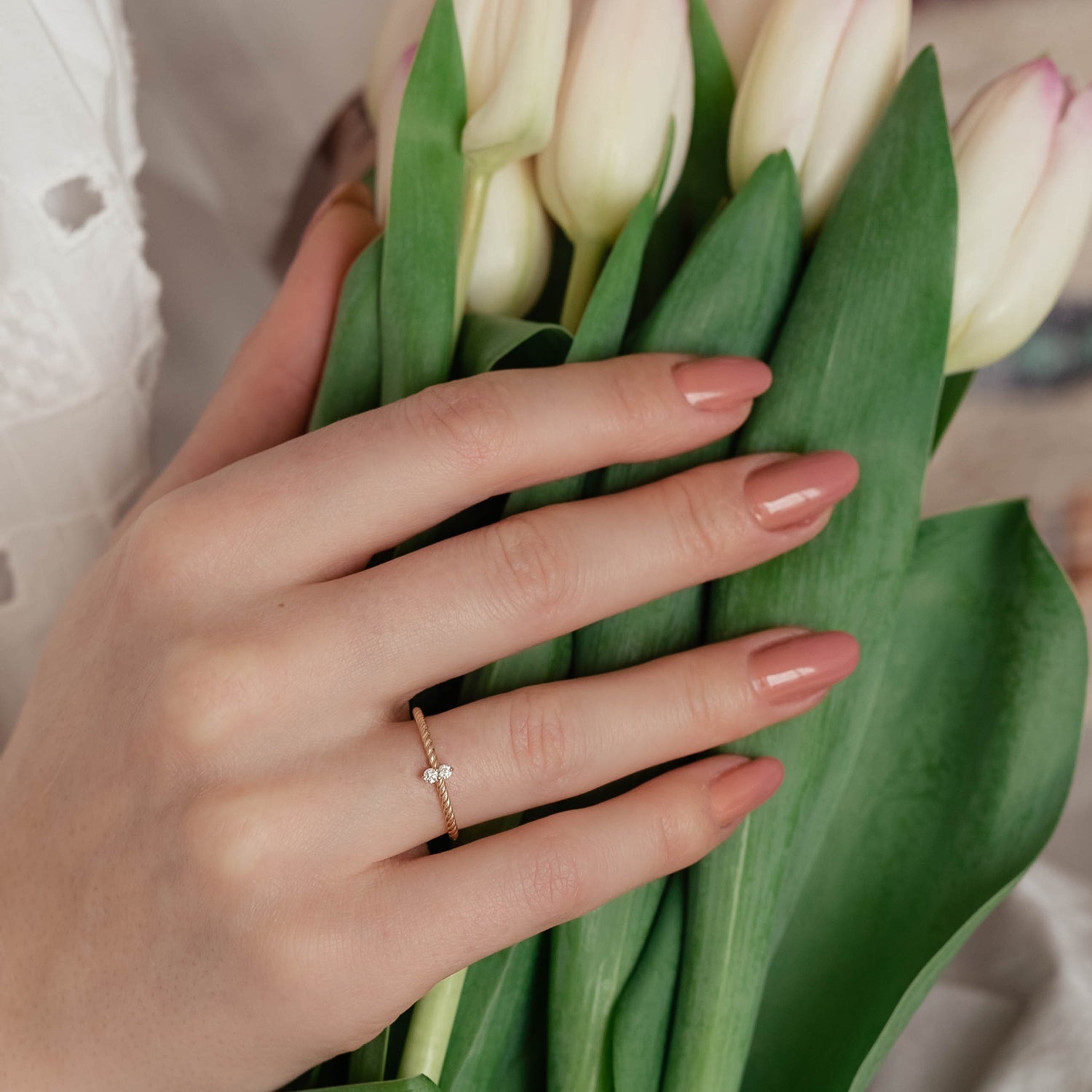 The Spiral Natural Diamond Ring