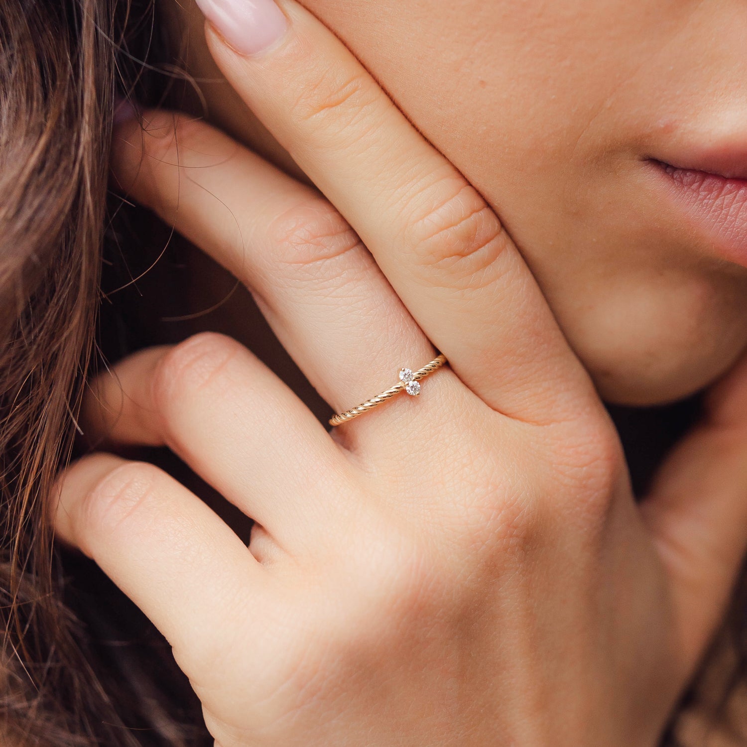 The Spiral Natural Diamond Ring