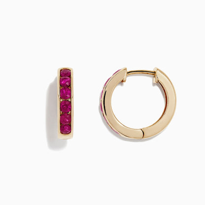 14K solid gold diamond hoop earrings for women with brilliant round-cut diamonds, perfect for luxury everyday wear.