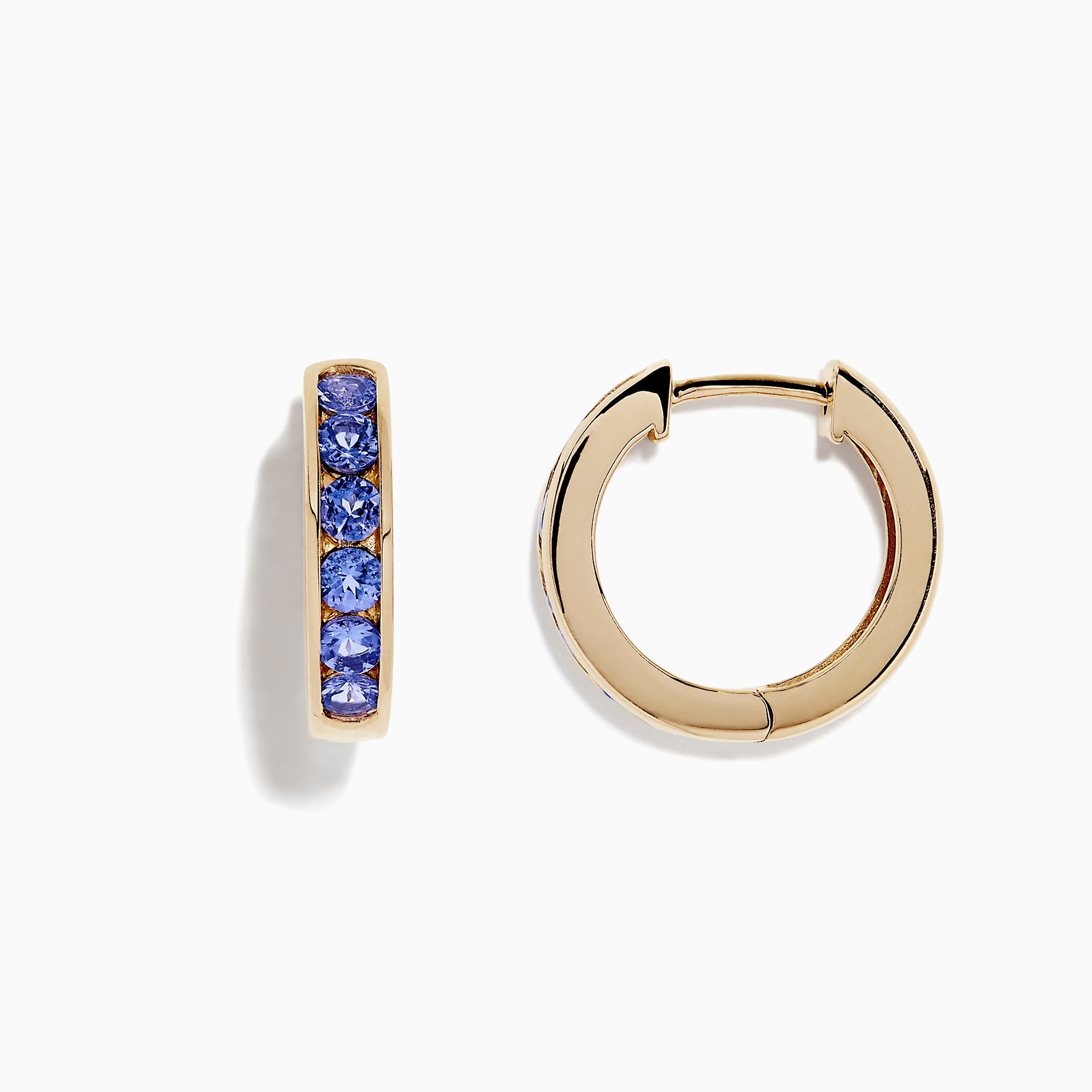 14K solid gold diamond hoop earrings for women with brilliant round-cut diamonds, perfect for luxury everyday wear.