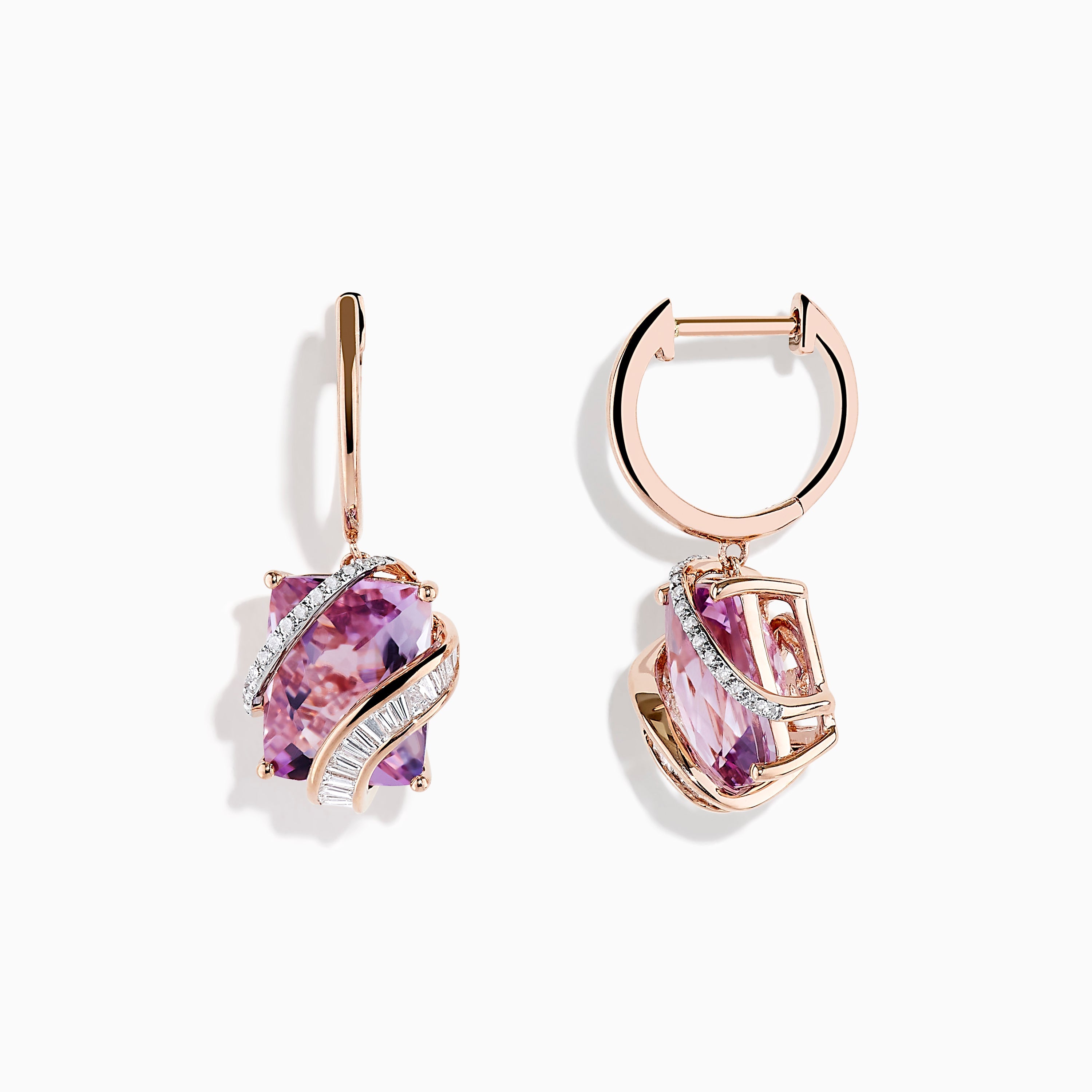 14K solid gold diamond hoop earrings for women with brilliant round-cut diamonds, perfect for luxury everyday wear.