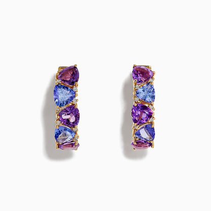 14K solid gold diamond hoop earrings for women with brilliant round-cut diamonds, perfect for luxury everyday wear.