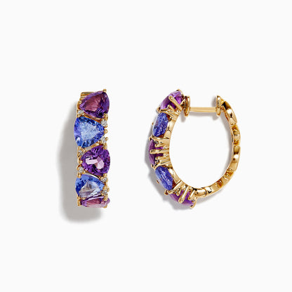 14K solid gold diamond hoop earrings for women with brilliant round-cut diamonds, perfect for luxury everyday wear.