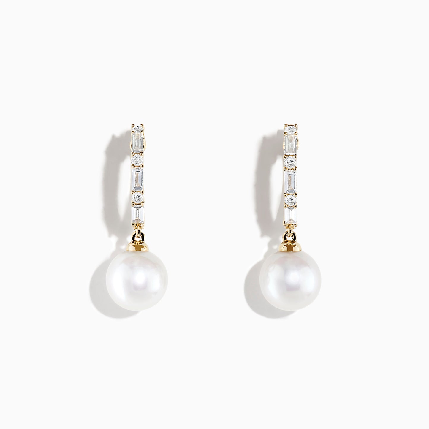 14K solid gold diamond hoop earrings for women with brilliant round-cut diamonds, perfect for luxury everyday wear.