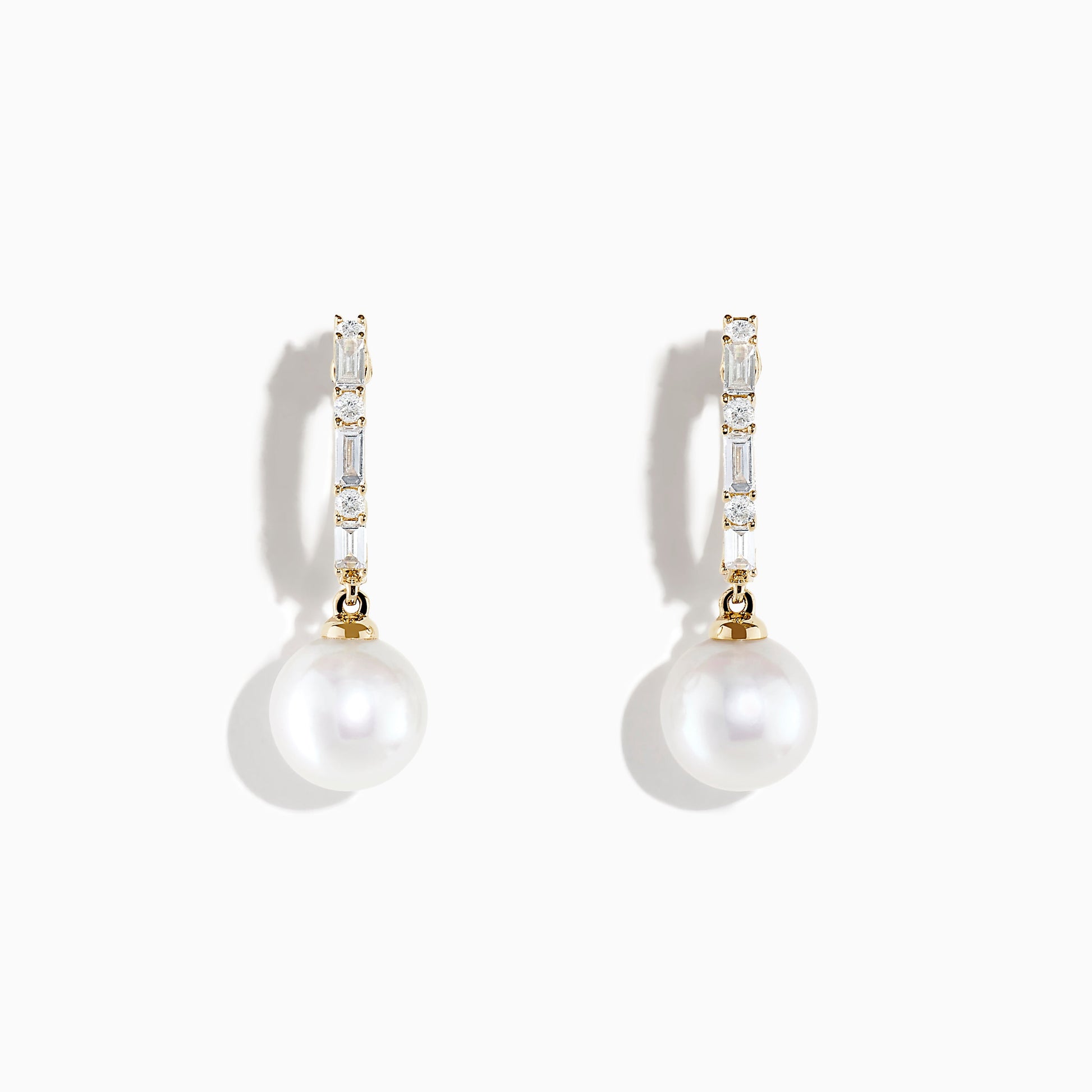 14K solid gold diamond hoop earrings for women with brilliant round-cut diamonds, perfect for luxury everyday wear.