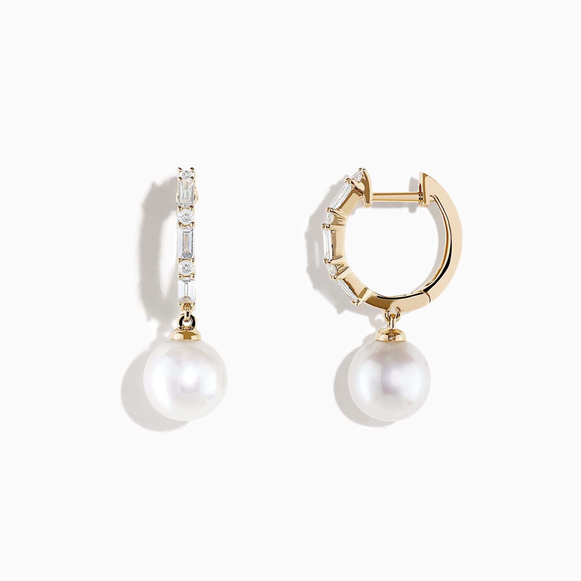 14K solid gold diamond hoop earrings for women with brilliant round-cut diamonds, perfect for luxury everyday wear.