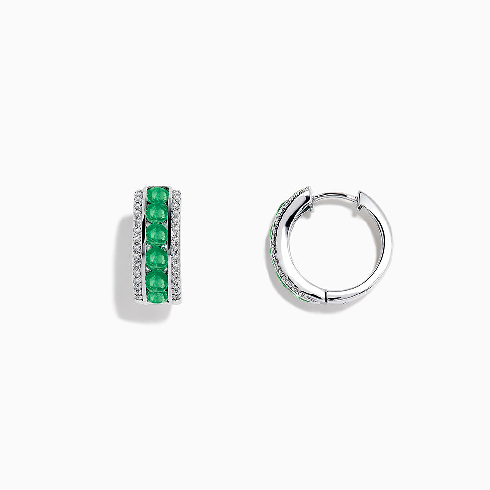 14K solid gold diamond hoop earrings for women with brilliant round-cut diamonds, perfect for luxury everyday wear.
