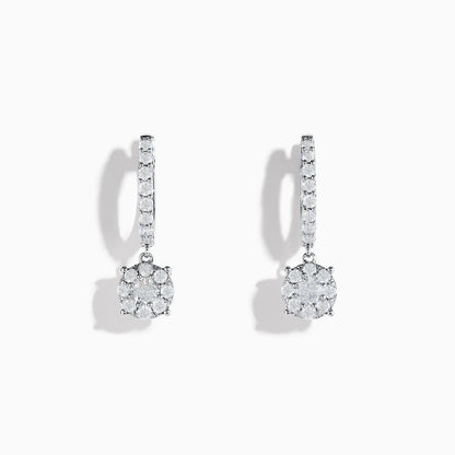 14K solid gold diamond hoop earrings for women with brilliant round-cut diamonds, perfect for luxury everyday wear.