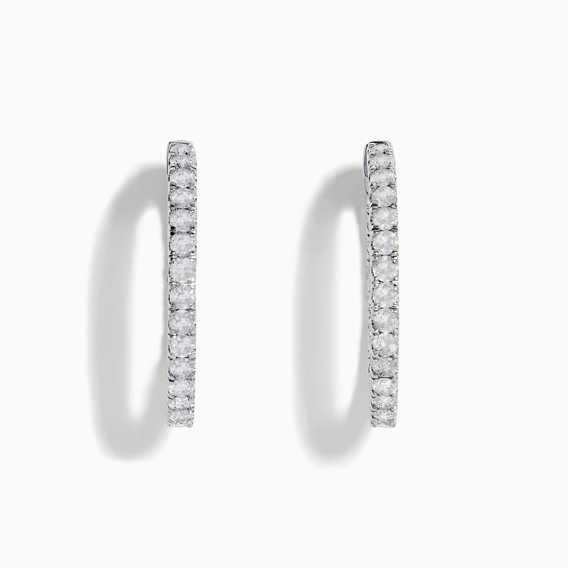 14K solid gold diamond hoop earrings for women with brilliant round-cut diamonds, perfect for luxury everyday wear.