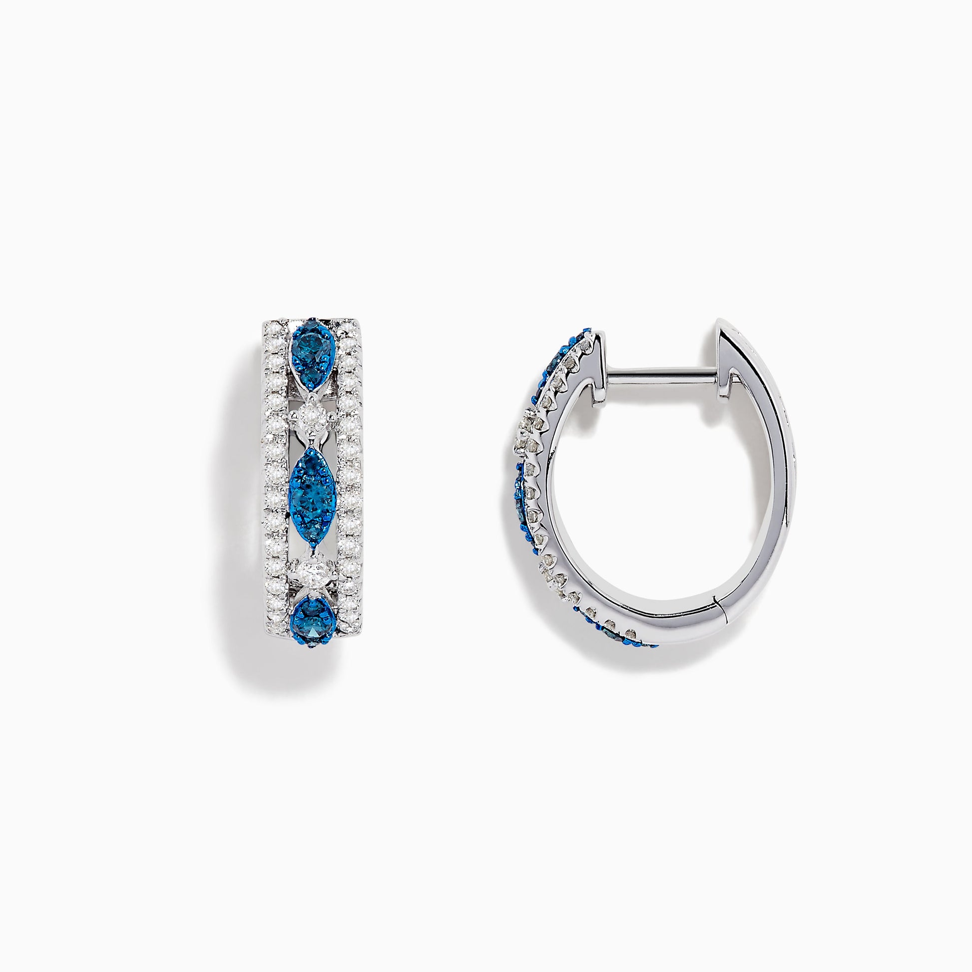 14K solid gold diamond hoop earrings for women with brilliant round-cut diamonds, perfect for luxury everyday wear.