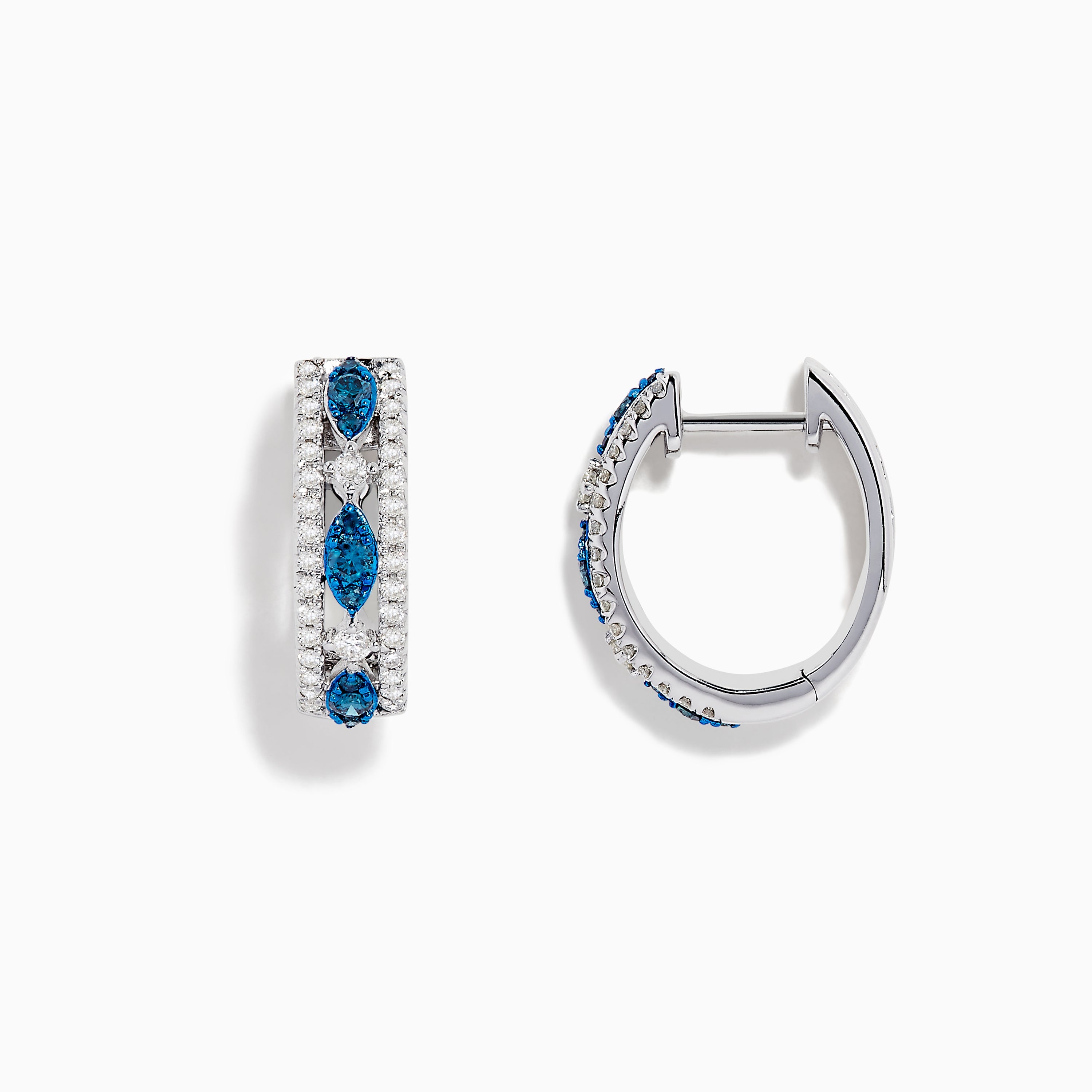 14K solid gold diamond hoop earrings for women with brilliant round-cut diamonds, perfect for luxury everyday wear.