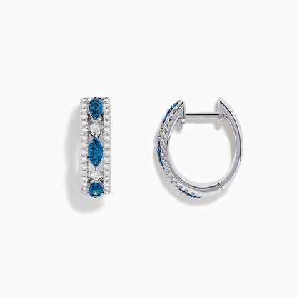 14K solid gold diamond hoop earrings for women with brilliant round-cut diamonds, perfect for luxury everyday wear.