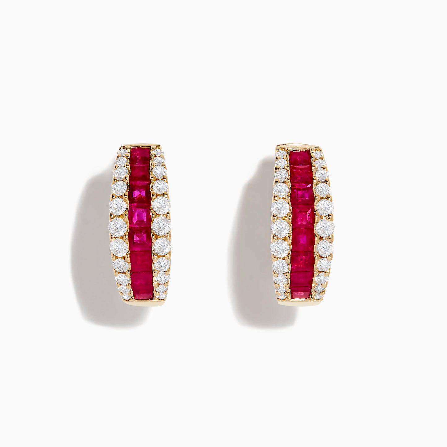 14K solid gold diamond hoop earrings for women with brilliant round-cut diamonds, perfect for luxury everyday wear.