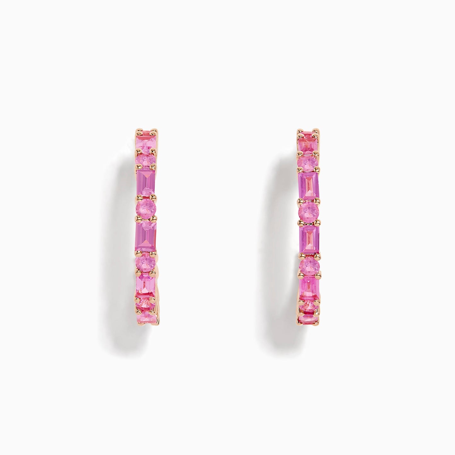 14K solid gold diamond hoop earrings for women with brilliant round-cut diamonds, perfect for luxury everyday wear.