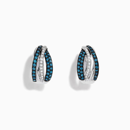 14K solid gold diamond hoop earrings for women with brilliant round-cut diamonds, perfect for luxury everyday wear.
