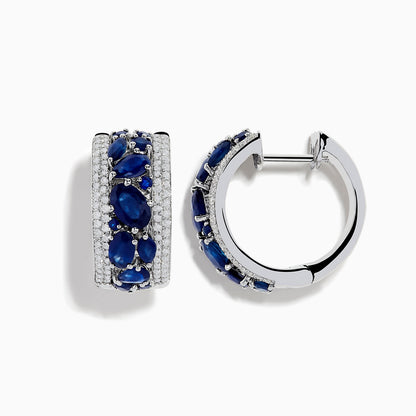 14K solid gold diamond hoop earrings for women with brilliant round-cut diamonds, perfect for luxury everyday wear.