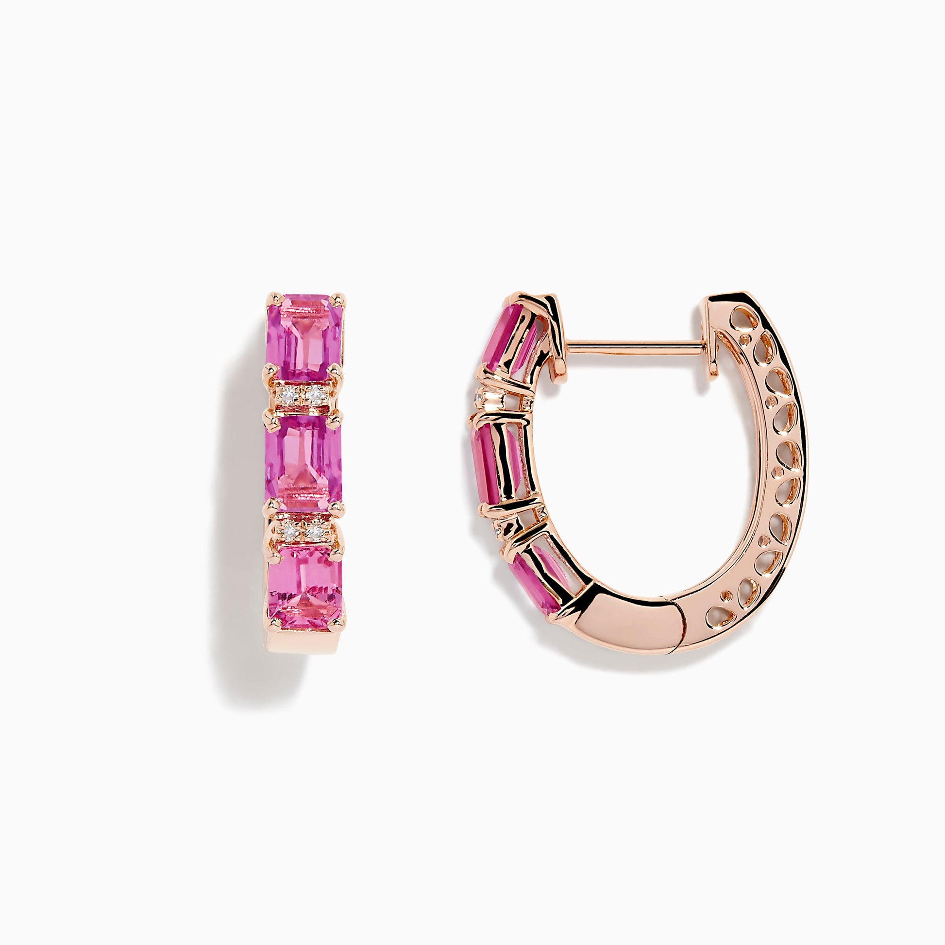 14K solid gold diamond hoop earrings for women with brilliant round-cut diamonds, perfect for luxury everyday wear.