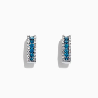 14K solid gold diamond hoop earrings for women with brilliant round-cut diamonds, perfect for luxury everyday wear.