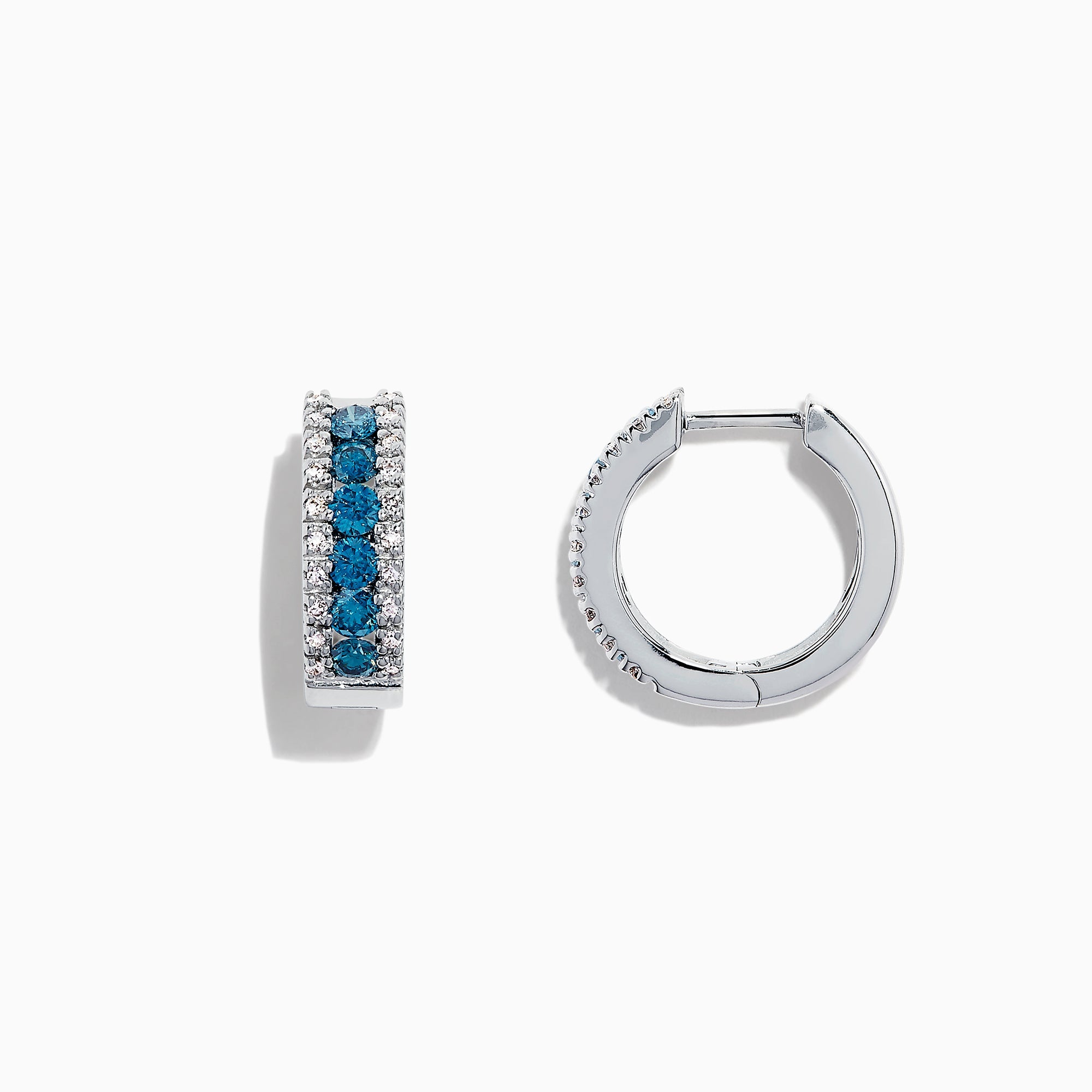 14K solid gold diamond hoop earrings for women with brilliant round-cut diamonds, perfect for luxury everyday wear.