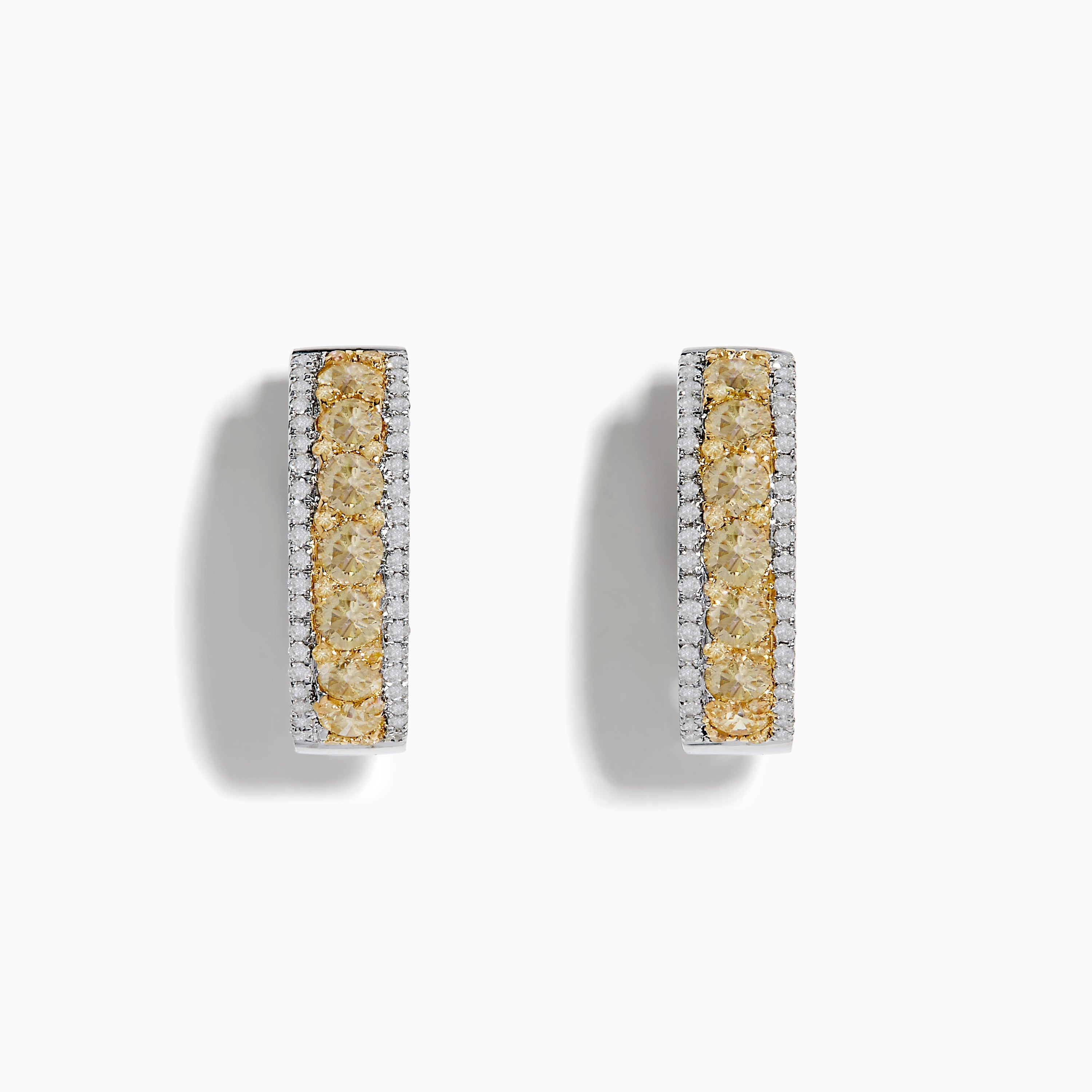 14K solid gold diamond hoop earrings for women with brilliant round-cut diamonds, perfect for luxury everyday wear.