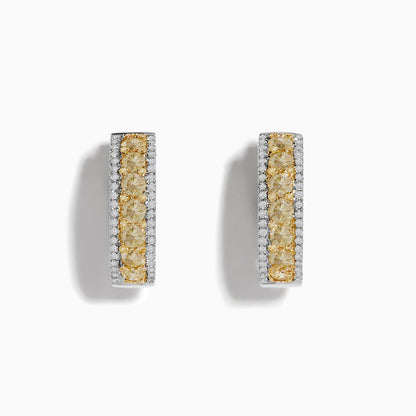 14K solid gold diamond hoop earrings for women with brilliant round-cut diamonds, perfect for luxury everyday wear.