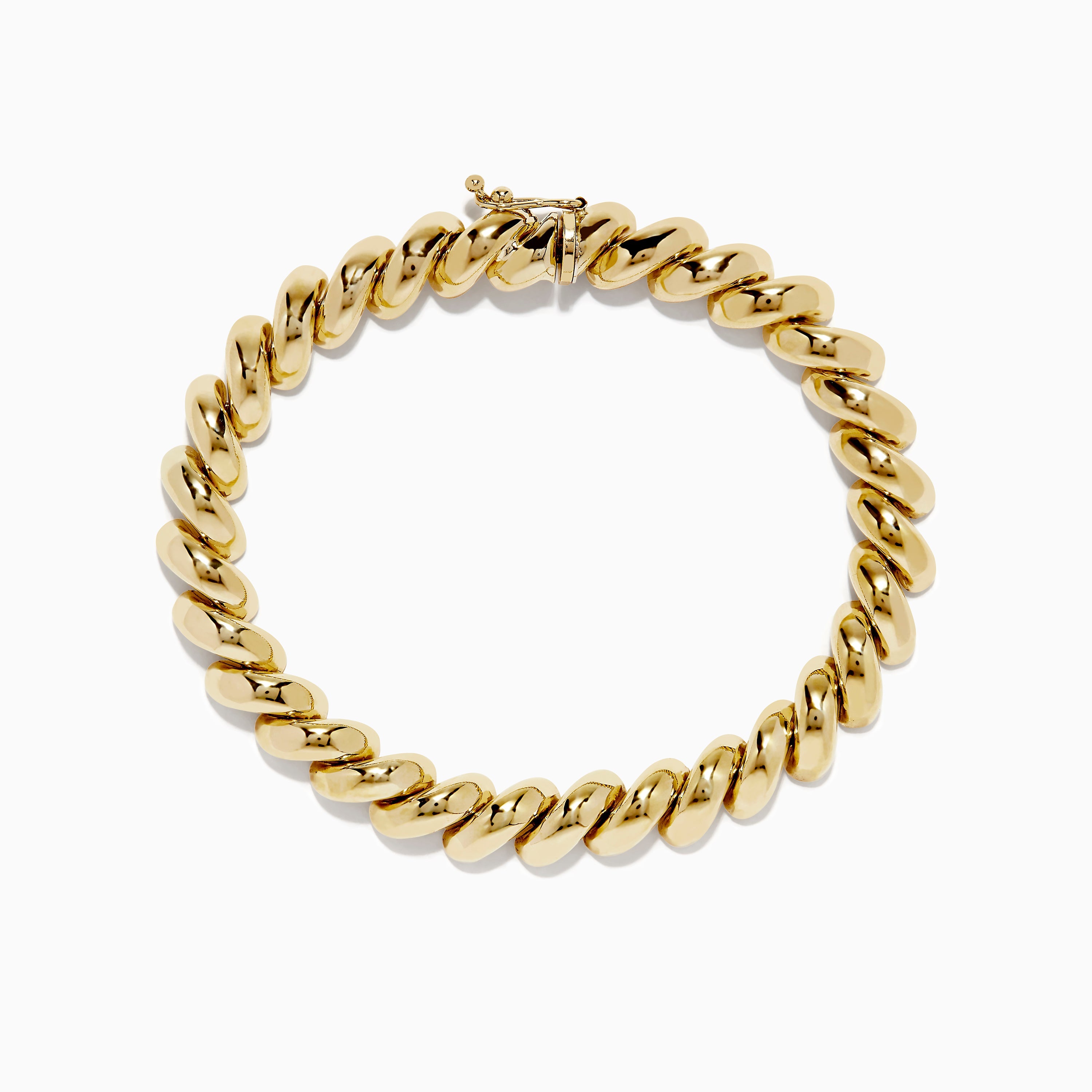 14K Yellow Gold San Marco Chain Bracelet 7.5"