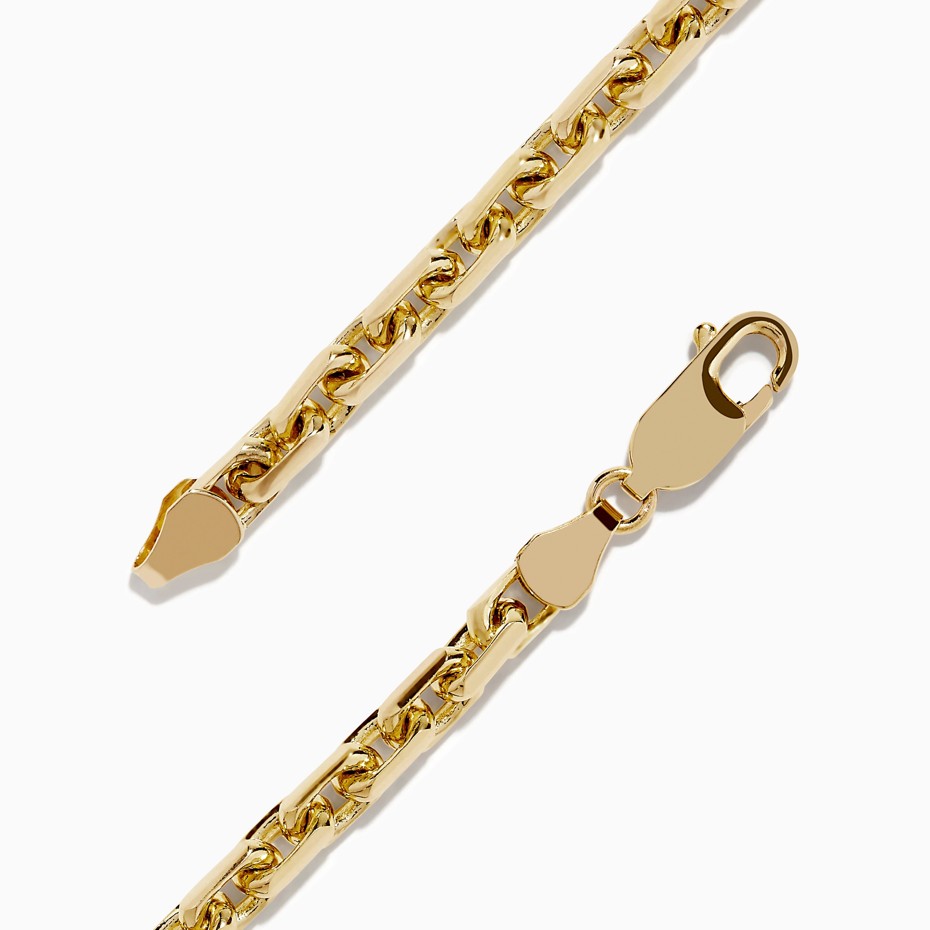 Men's 14K Yellow Gold Solid Chain Link Bracelet 8.5"