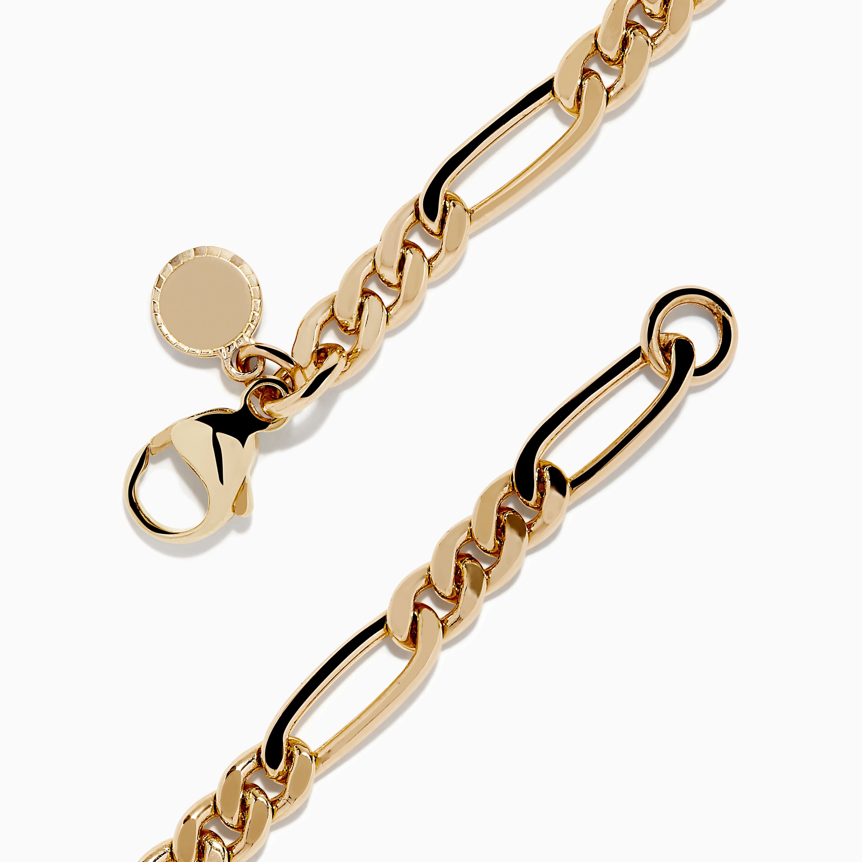 Men's 14K Yellow Gold Figaro Chain Bracelet