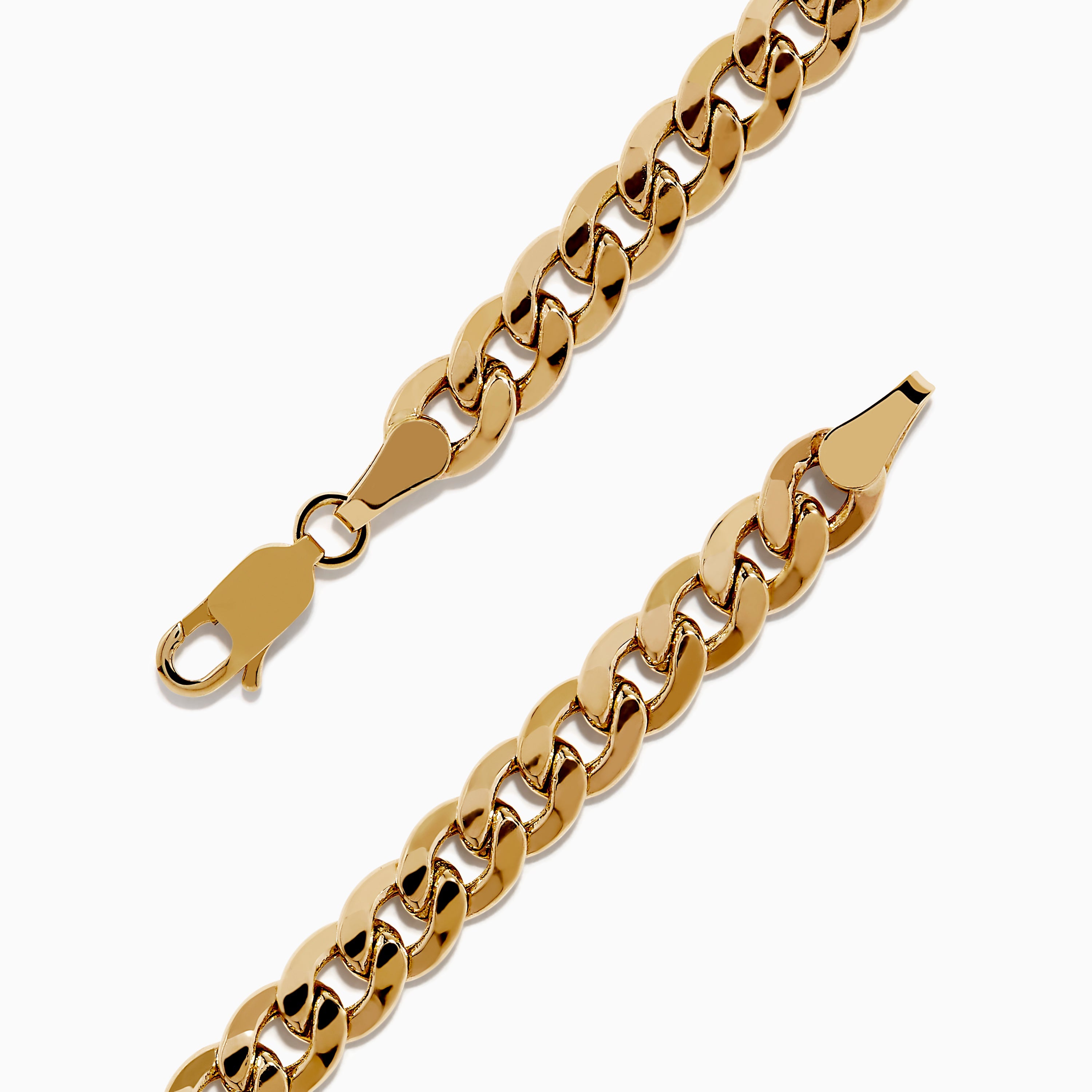 Men's 14K Yellow Gold Black Diamond Anchor Chain Bracelet