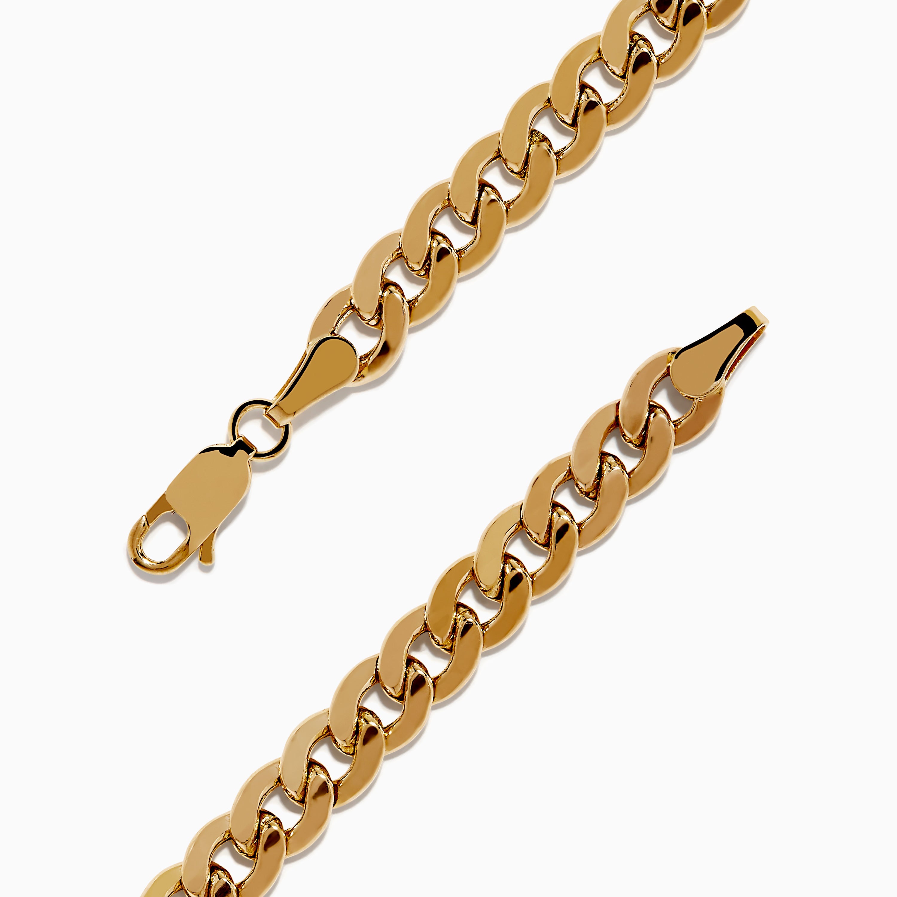 Men's 14K Yellow Gold Diamond Anchor Chain Bracelet