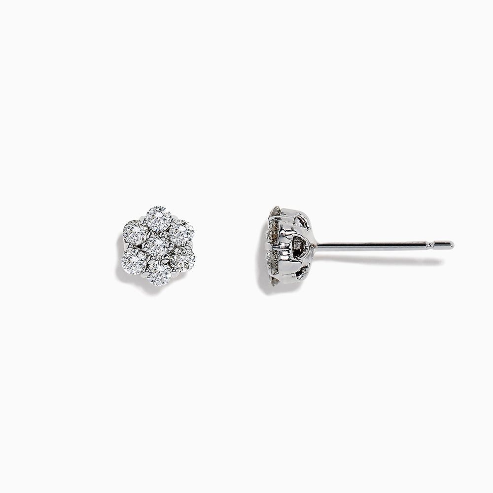 14k White Gold Diamond bouquet studs, 0.52 TCW