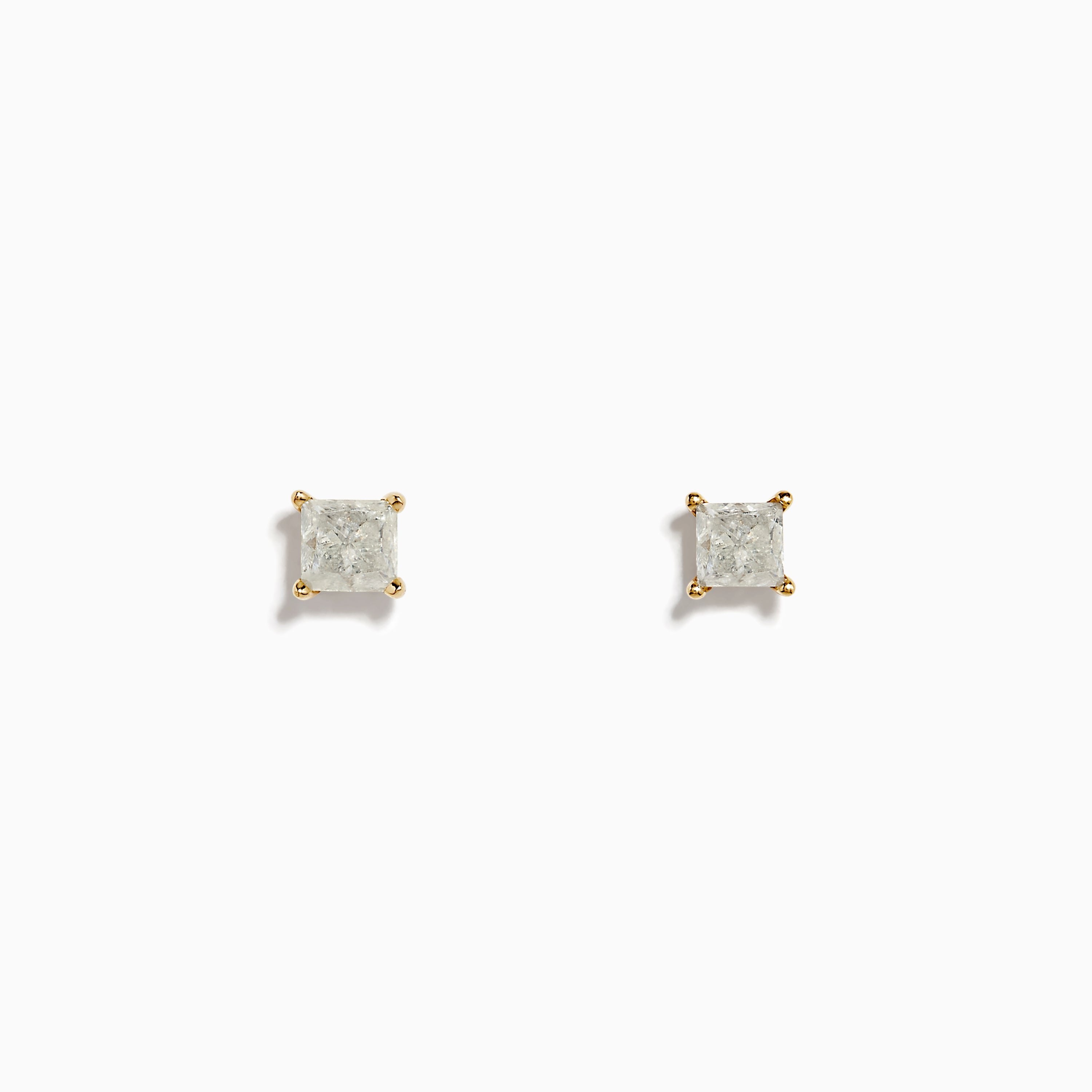 14K Yellow Gold Diamond Stud Earrings