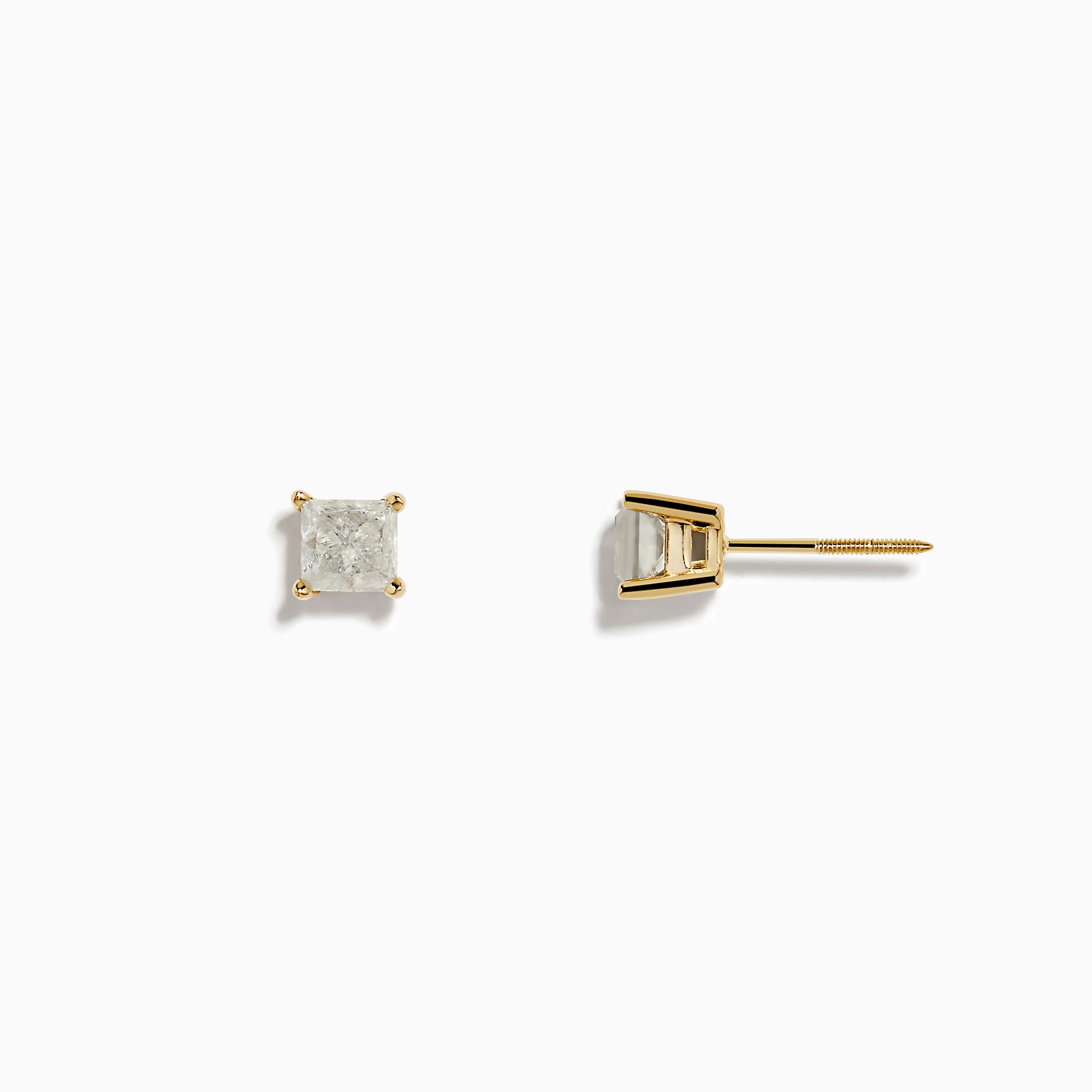 14K Yellow Gold Diamond Stud Earrings