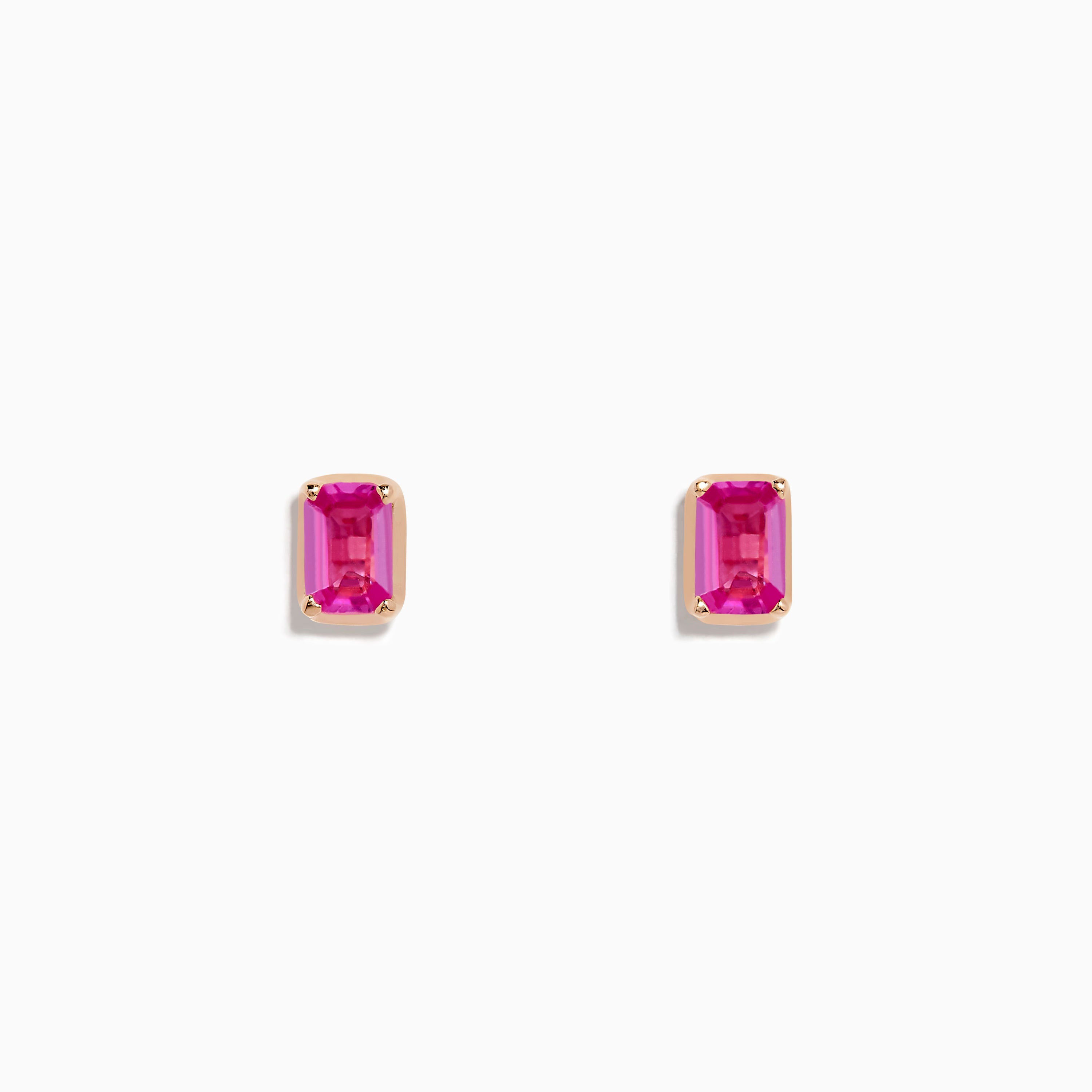 14K Rose Gold Pink Sapphire Earrings