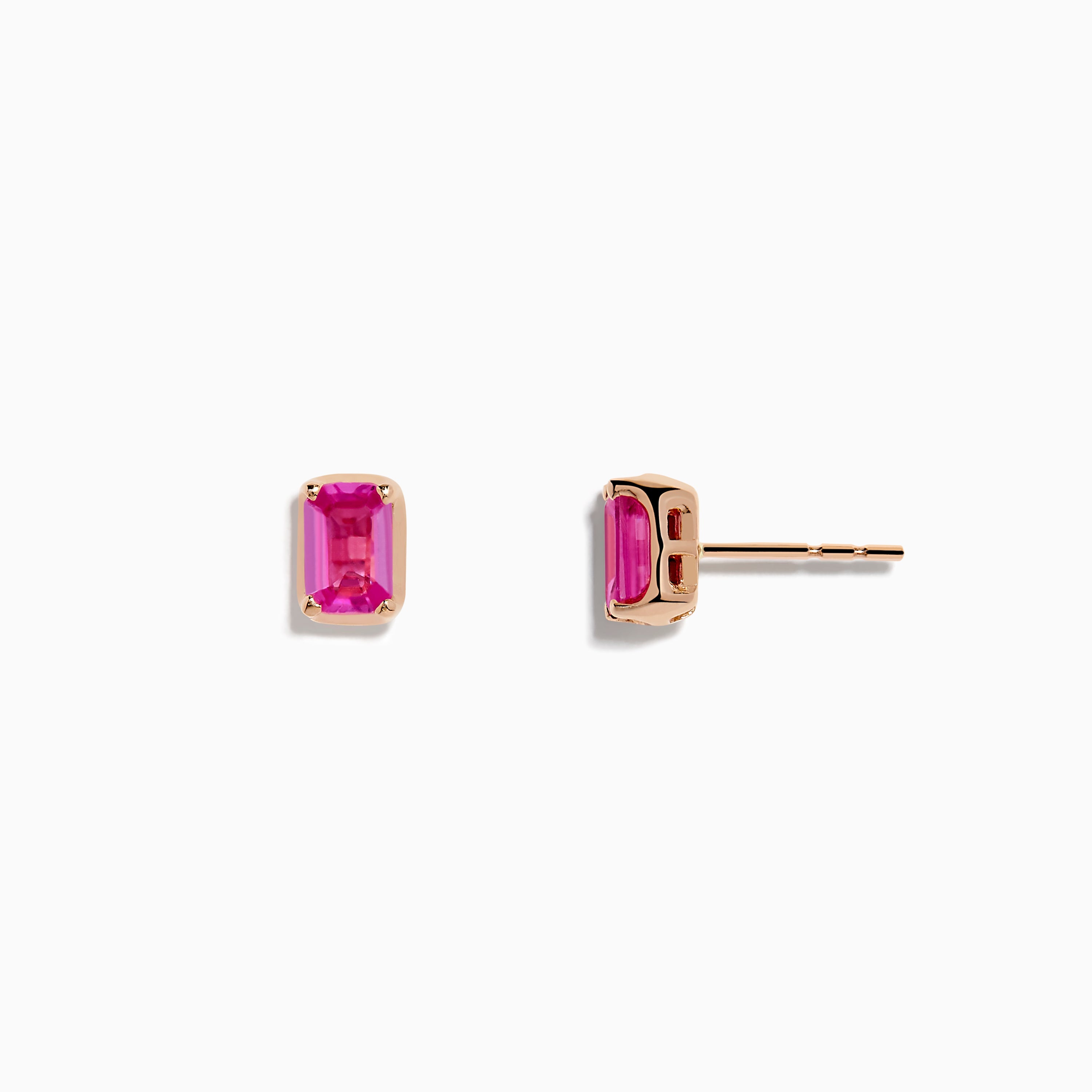 14K Rose Gold Pink Sapphire Earrings