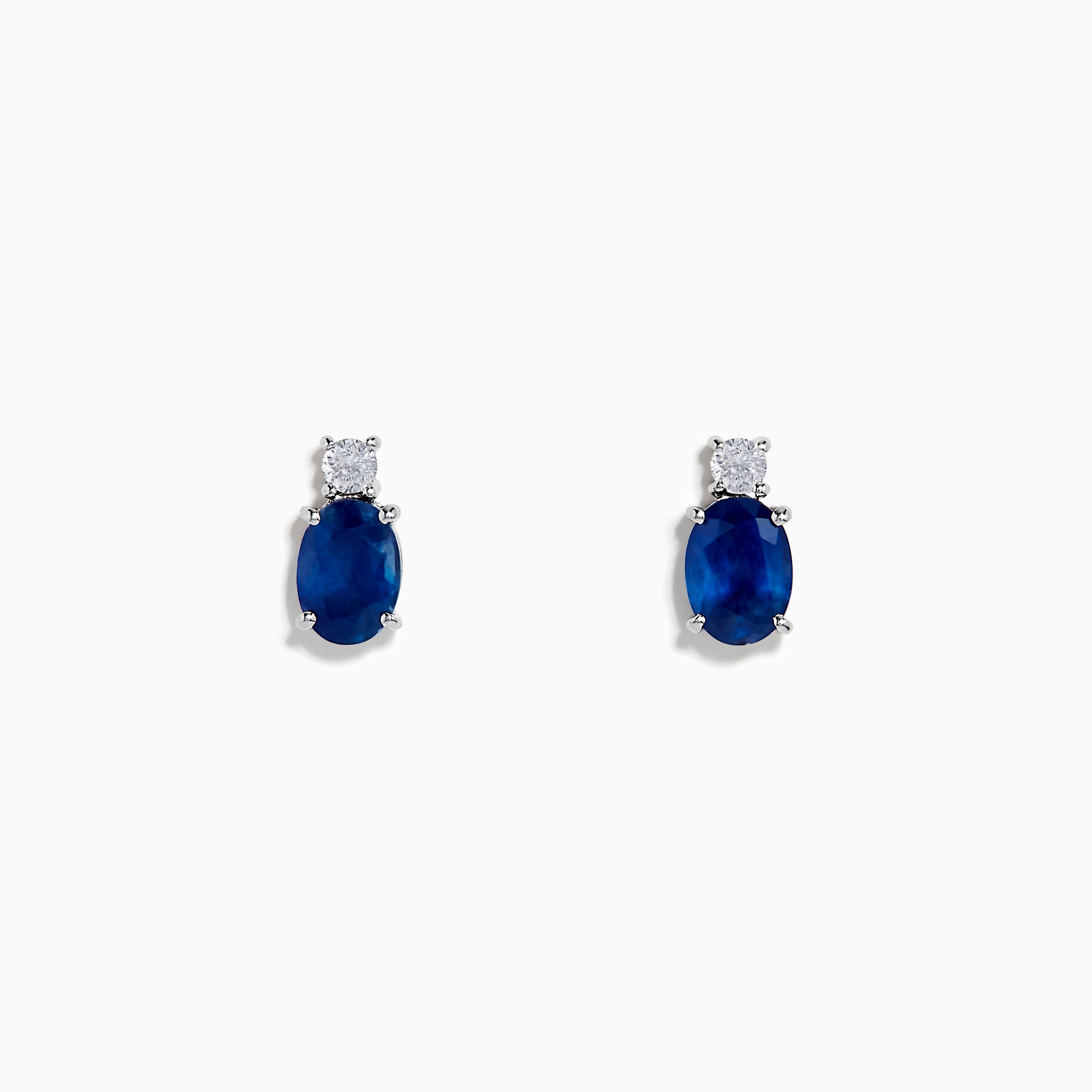 Royal Bleu 14K White Gold Sapphire and Diamond Earrings