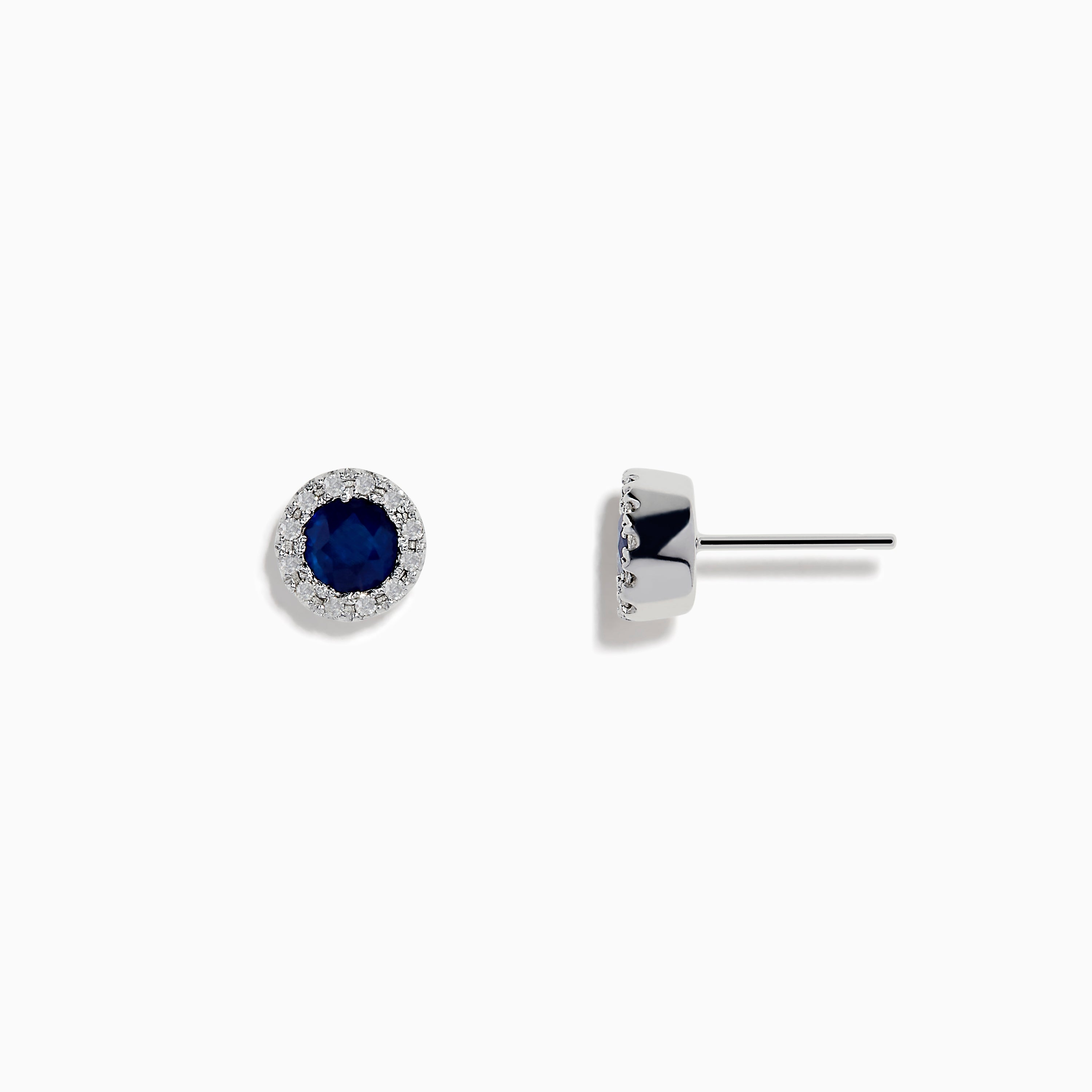 Royal Bleu 14K White Gold Sapphire and Diamond Earrings