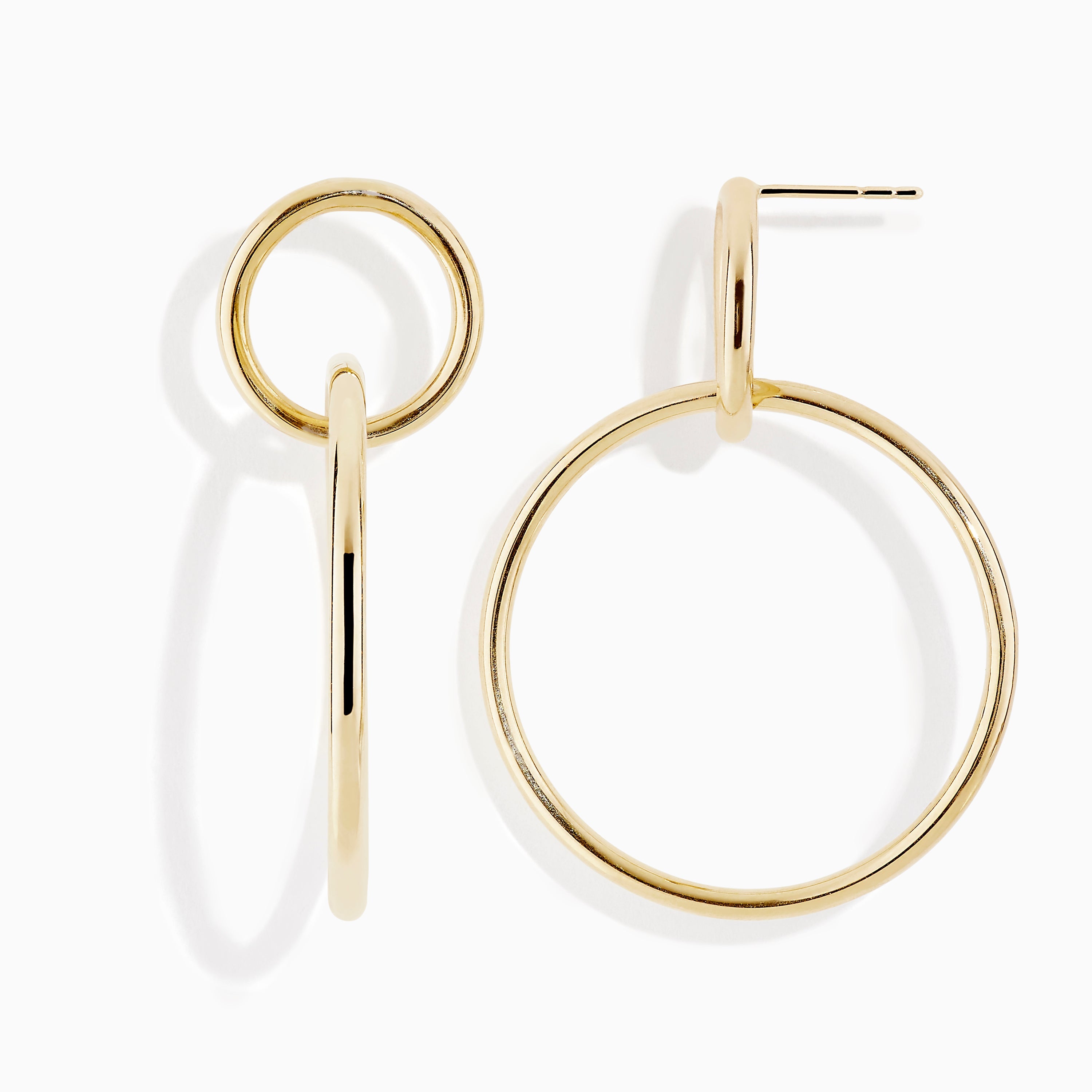 14K Gold Interlock Tube Earrings