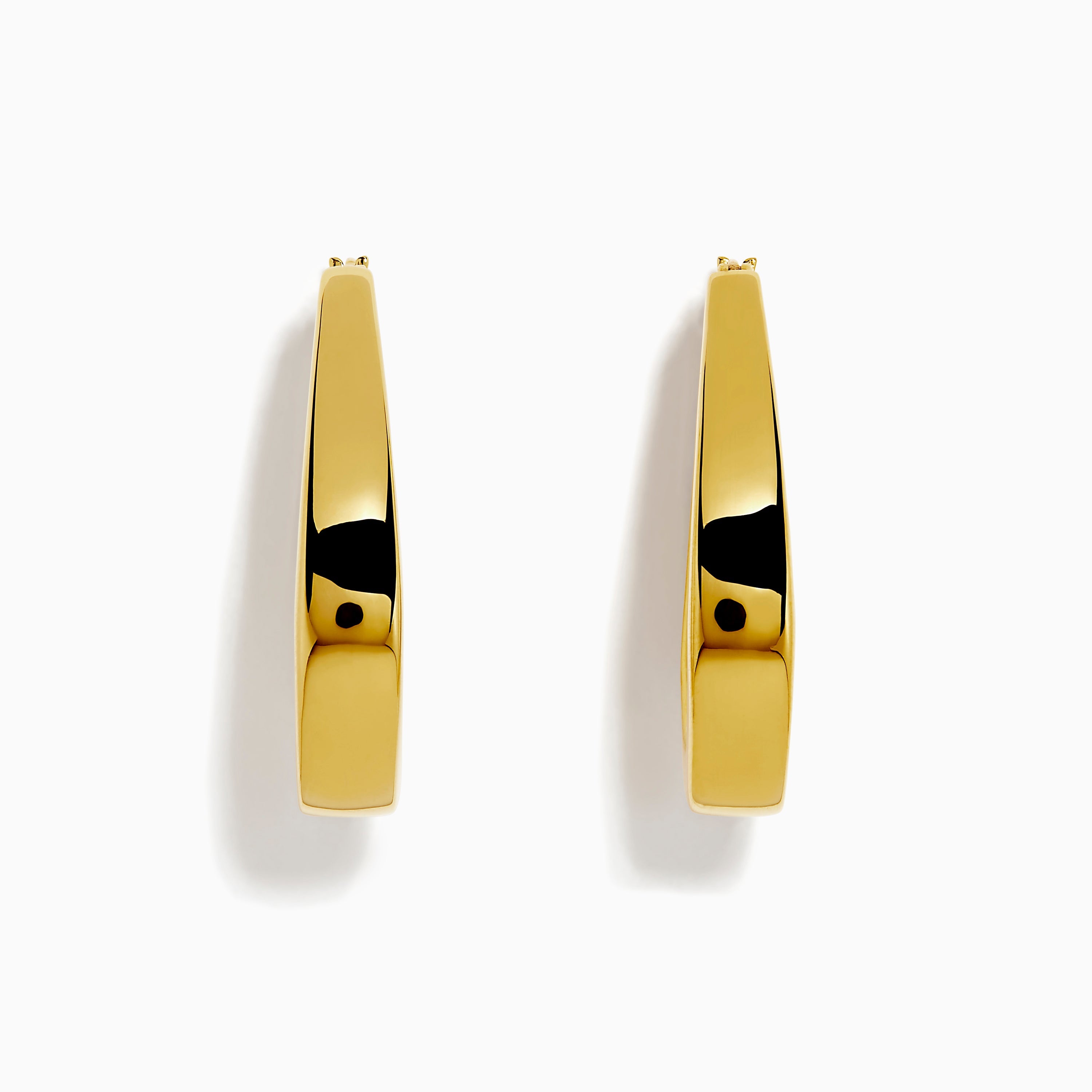 14K Yellow Gold Oval Hoop Earrings