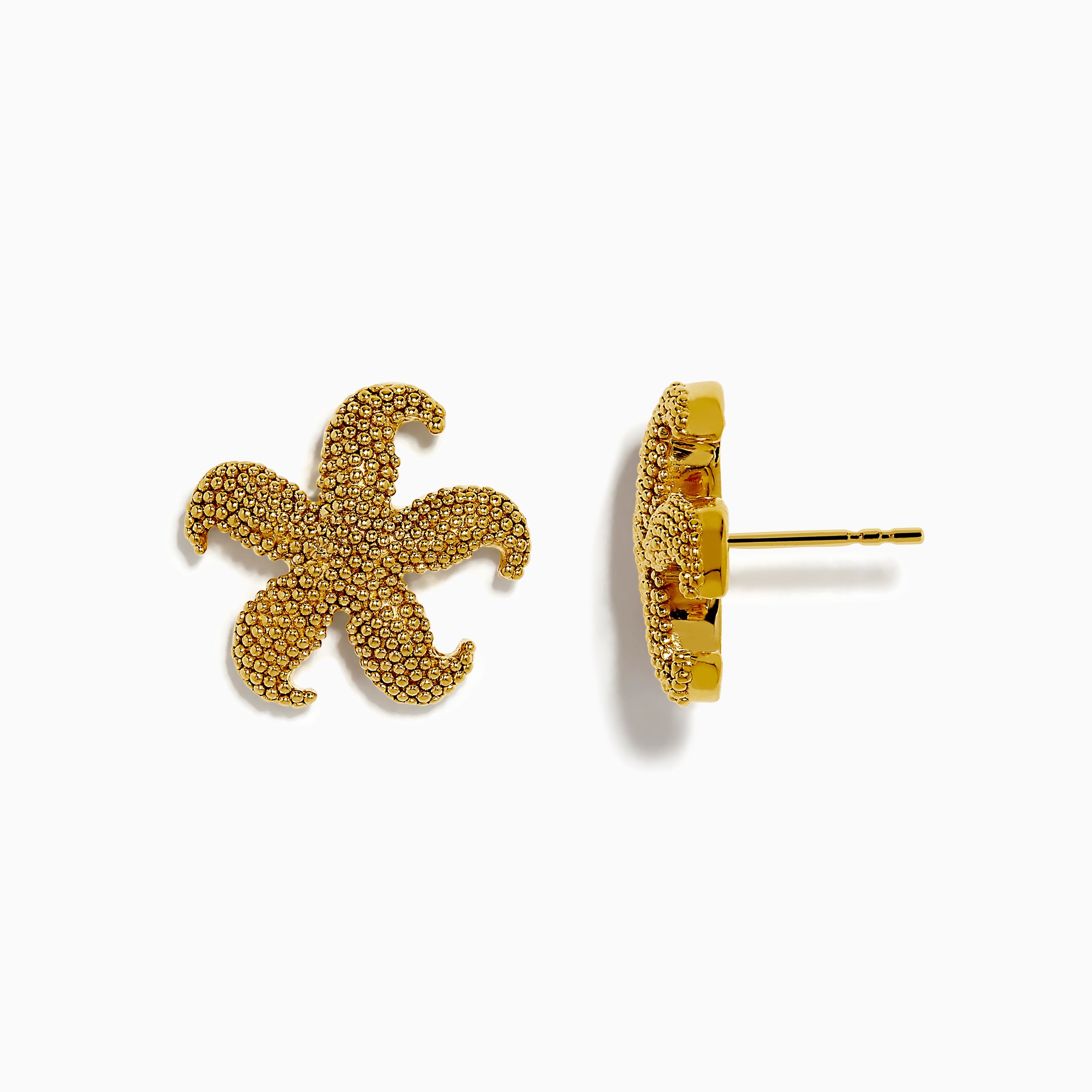 14K Yellow Gold Starfish Stud Earrings