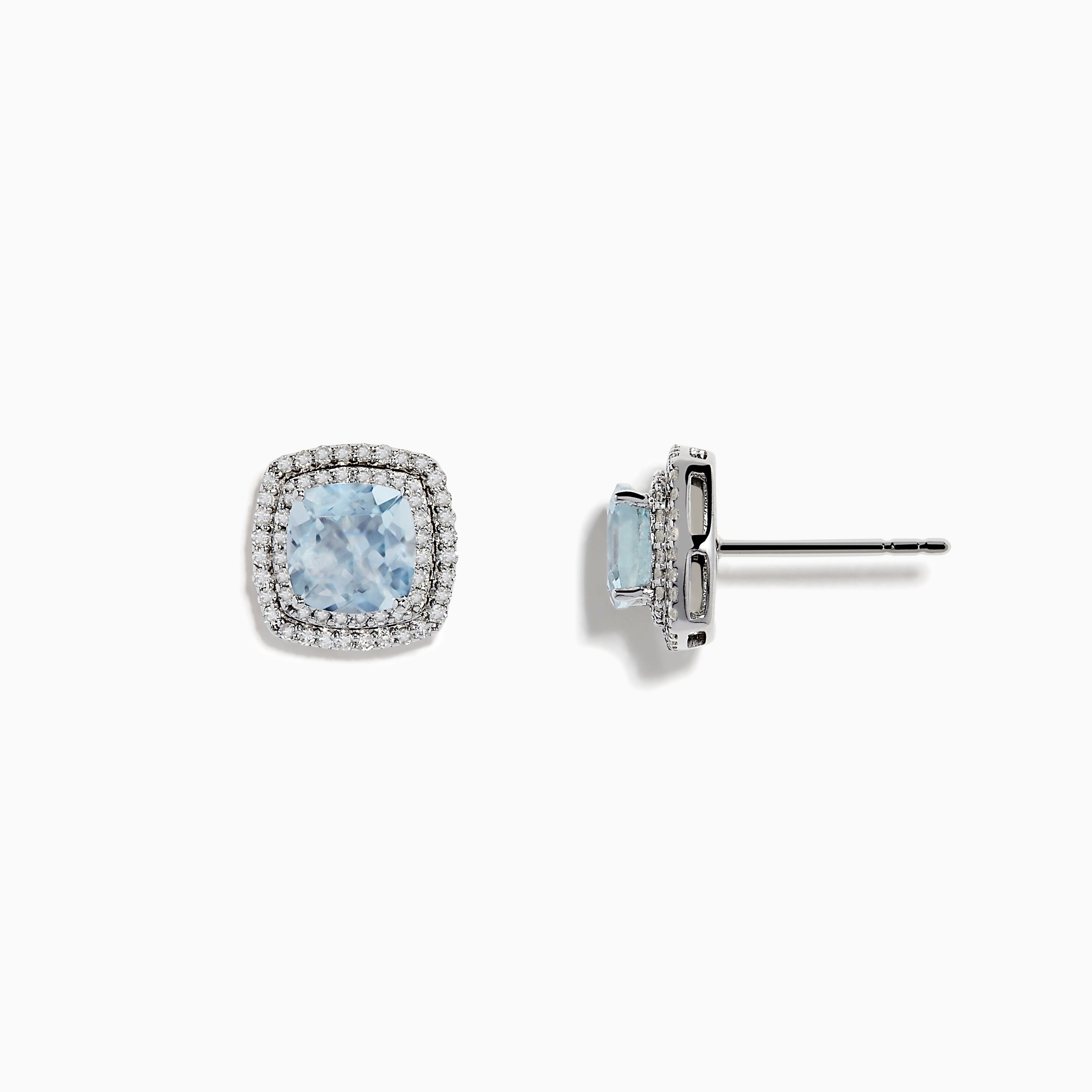 Aquarius 14K White Gold Aquamarine and Diamond Earrings